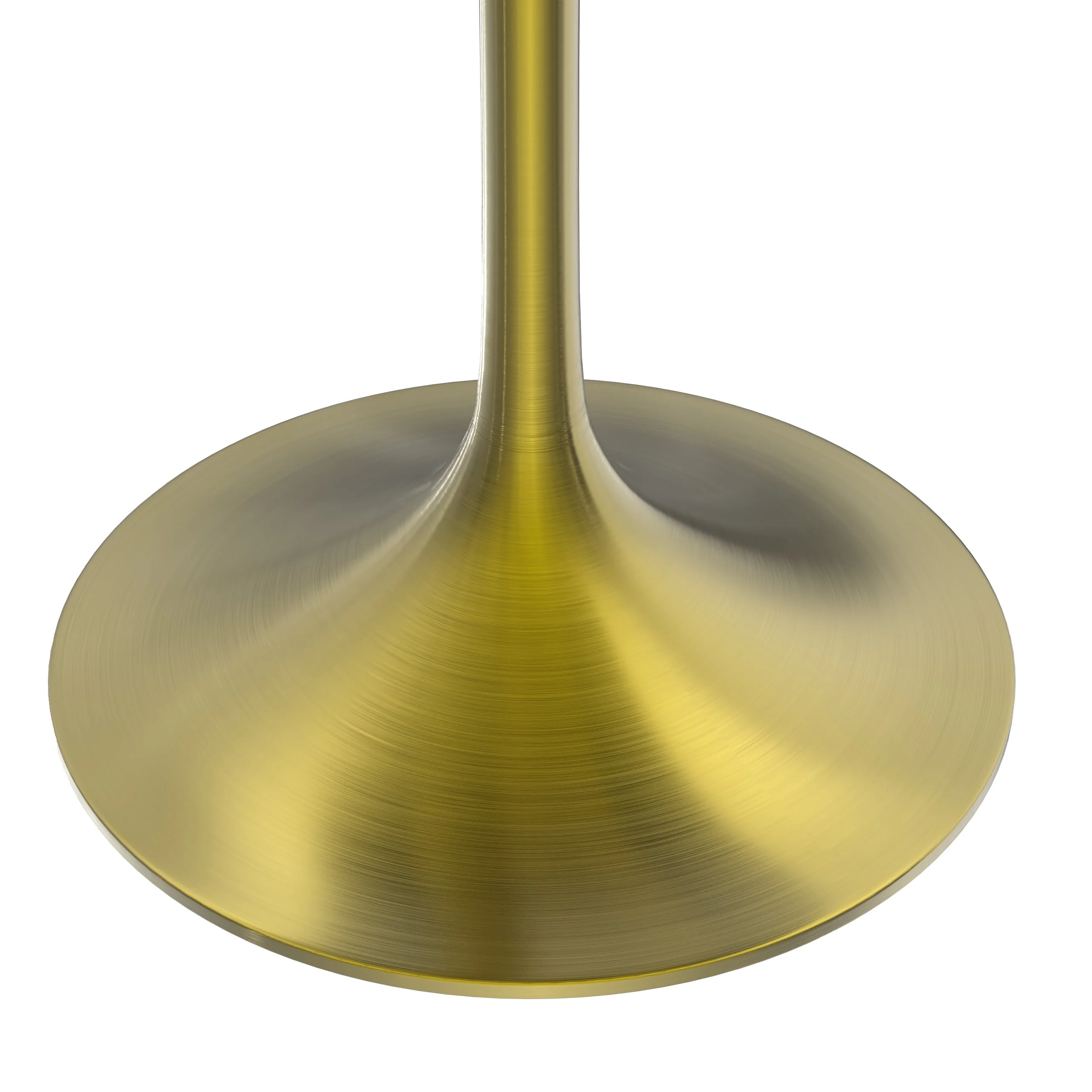 Verve Collection 27" Round Dining Table, Brushed Gold Base with Black MDF Top