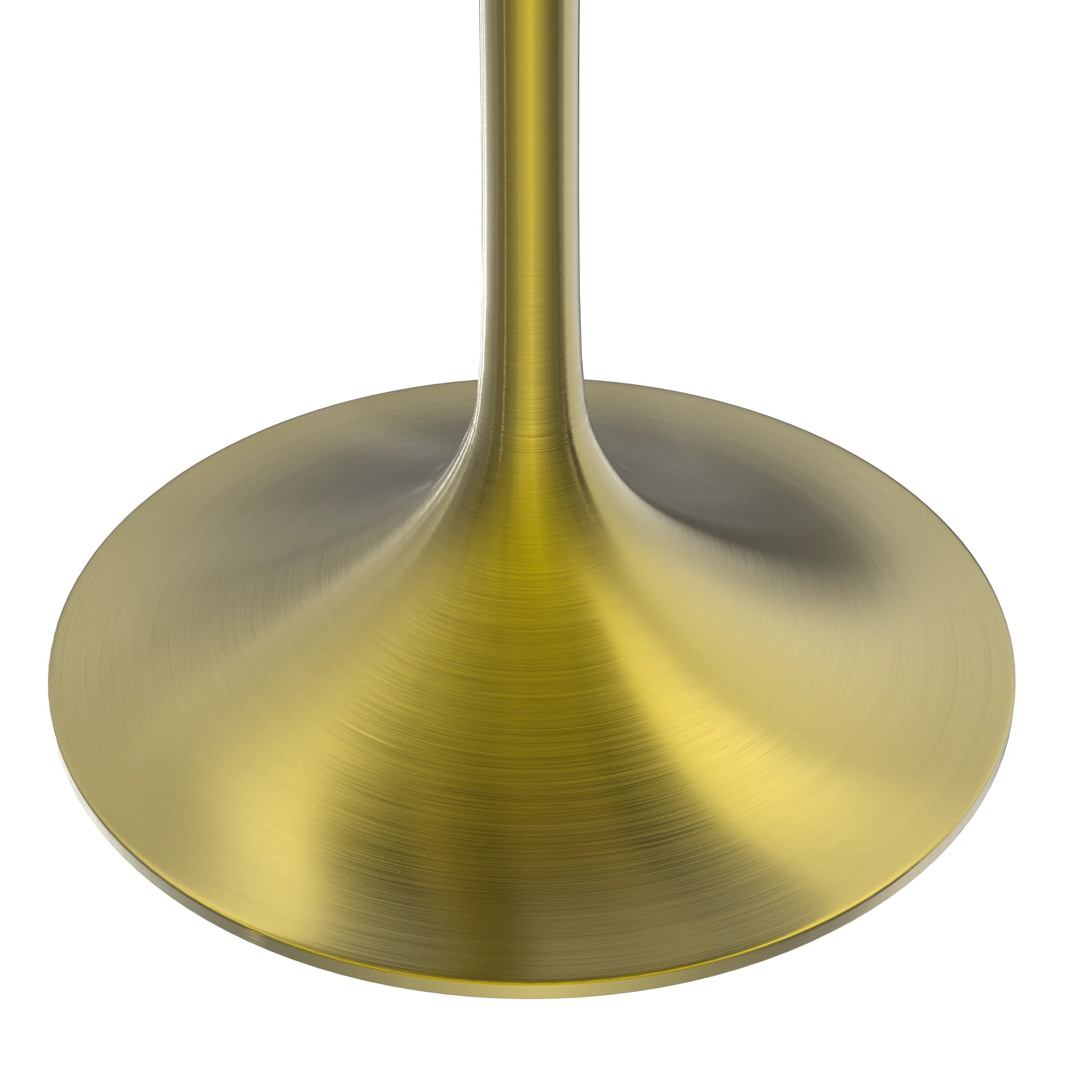 Verve Collection 27" Round Dining Table, Brushed Gold Base with Black MDF Top