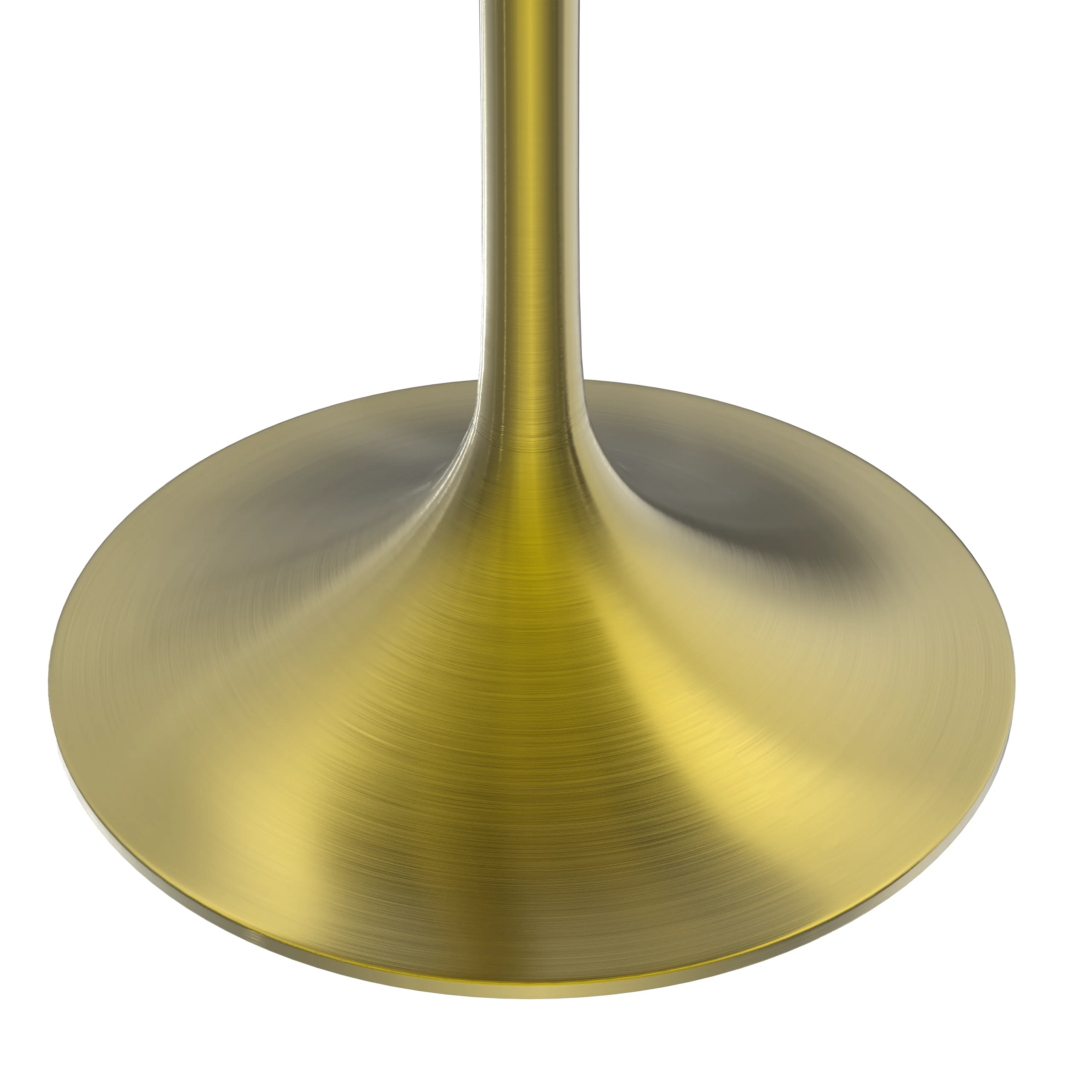 Verve Collection 27" Round Dining Table, Brushed Gold Base with Dark Maple MDF Top