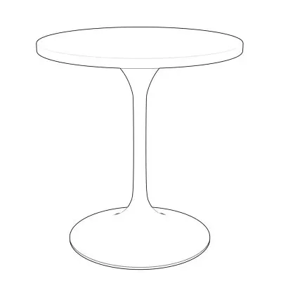 Verve Collection 27" Round Dining Table, Brushed Gold Base with Dark Maple MDF Top