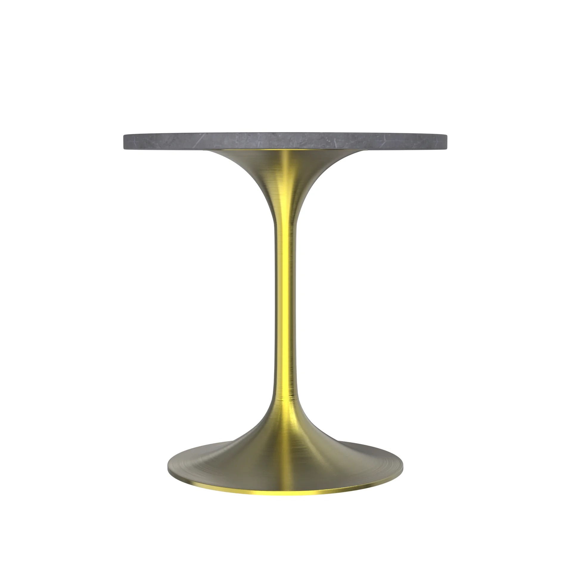 Verve Collection 27 Round Dining Table, Brushed Gold Base with Sintered Stone Grey Top