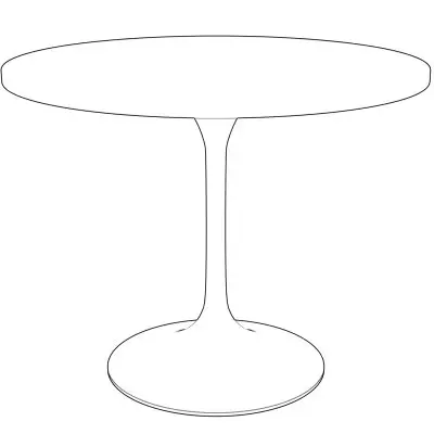 Verve Collection 36" Round Dining Table, Brushed Gold Base with Black MDF Top