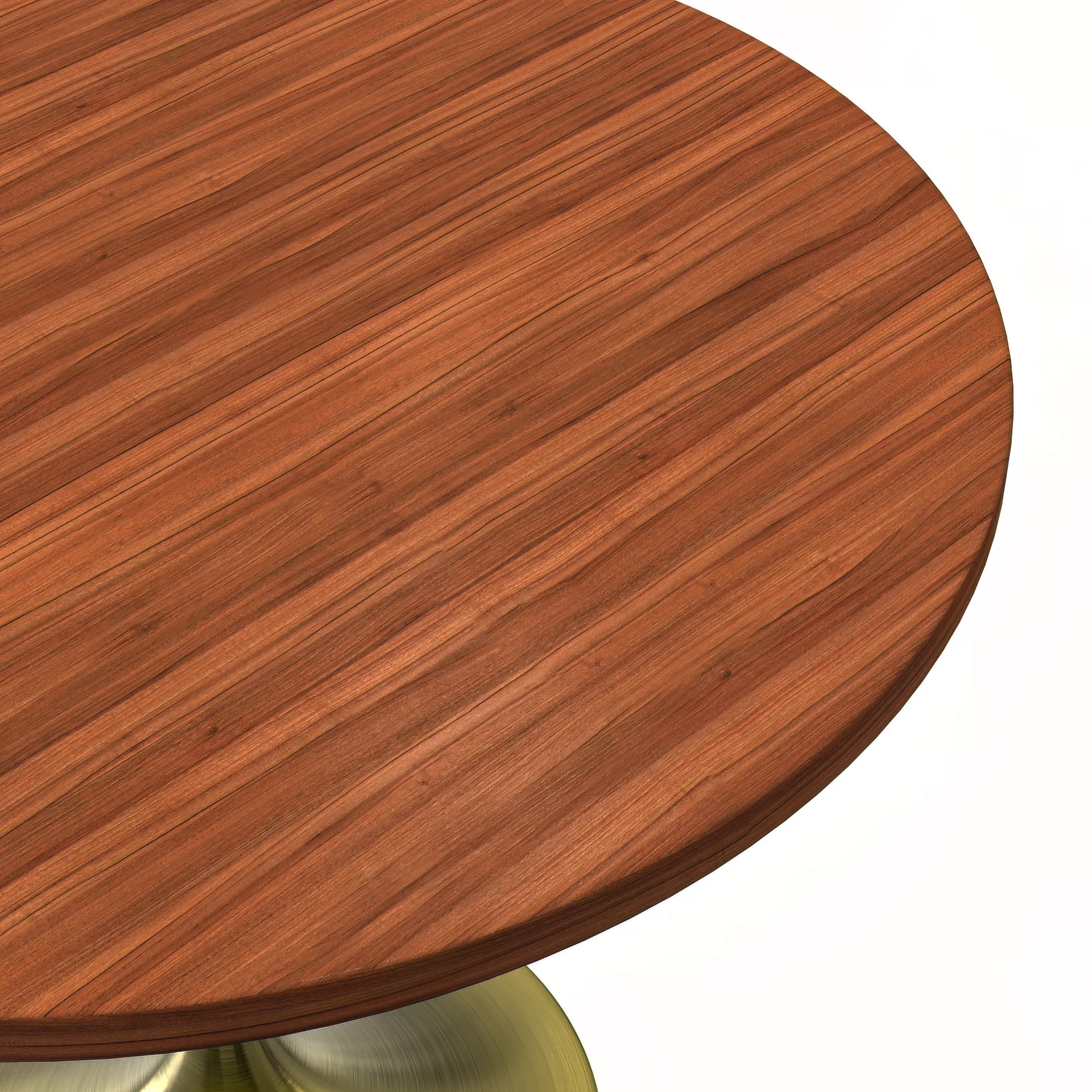 Verve Collection 36" Round Dining Table, Brushed Gold Base with Cognac Brown MDF Top