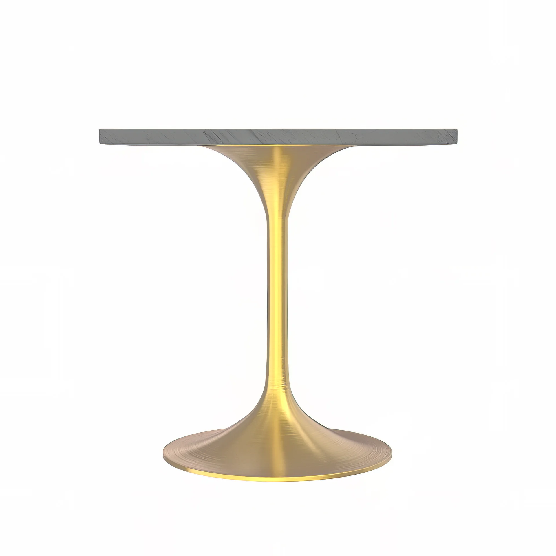 Verve Collection 27" Square Dining Table, Brushed Gold Base with Laminated White Marbleized Top