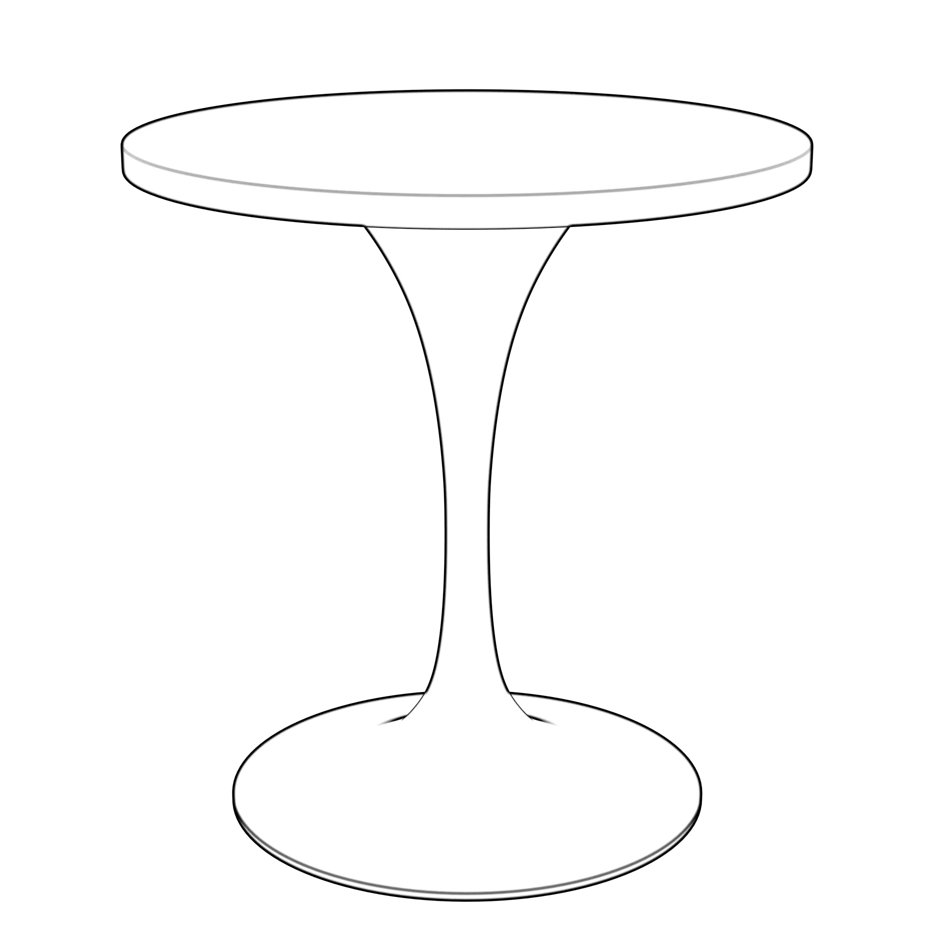 Verve Collection 27 Round Dining Table, Black Base with Black MDF Top