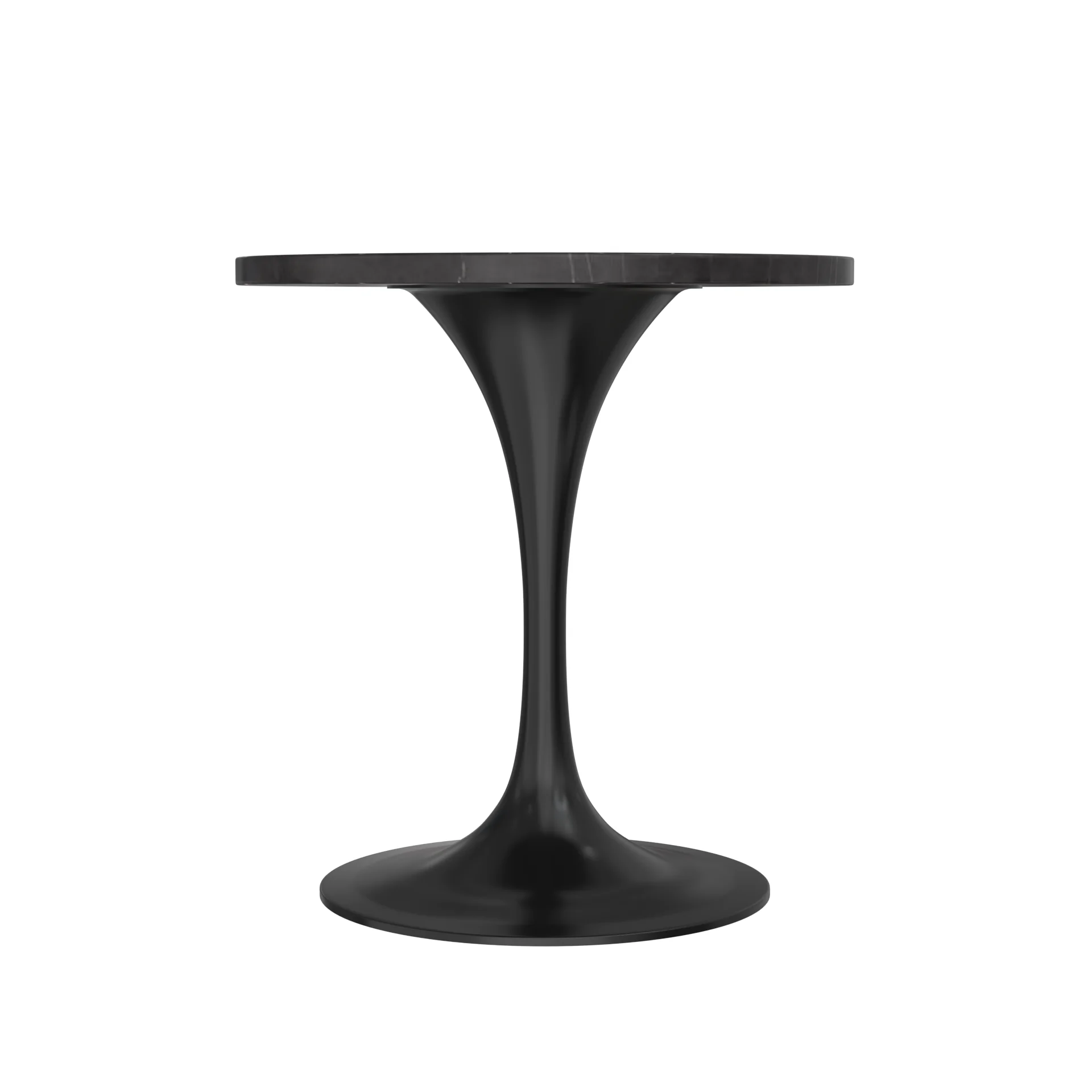 Verve Collection 27 Round Dining Table, Black Base with Sintered Stone Black Top