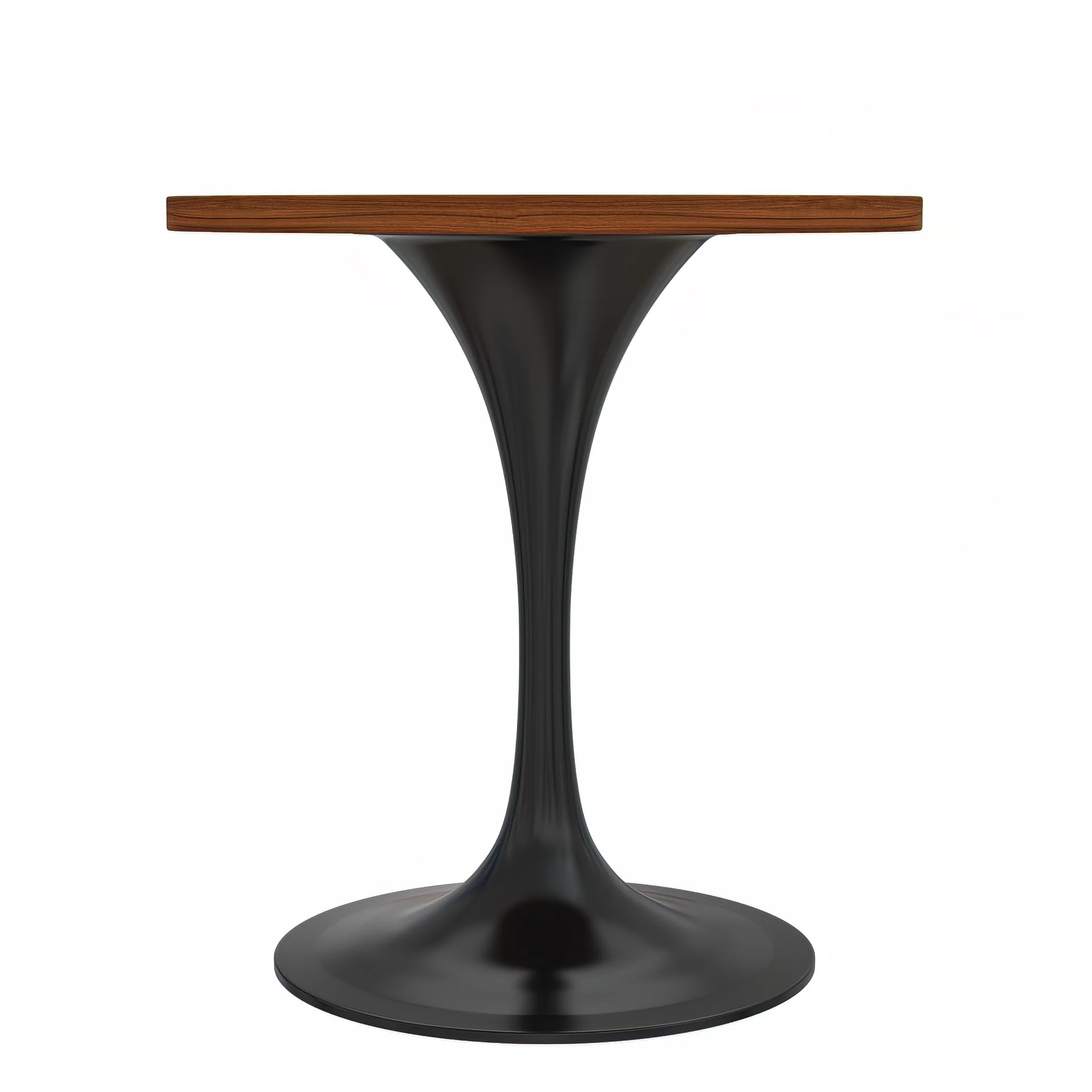 Verve Collection 27 Round Dining Table, Black Base with Cognac Brown MDF Top