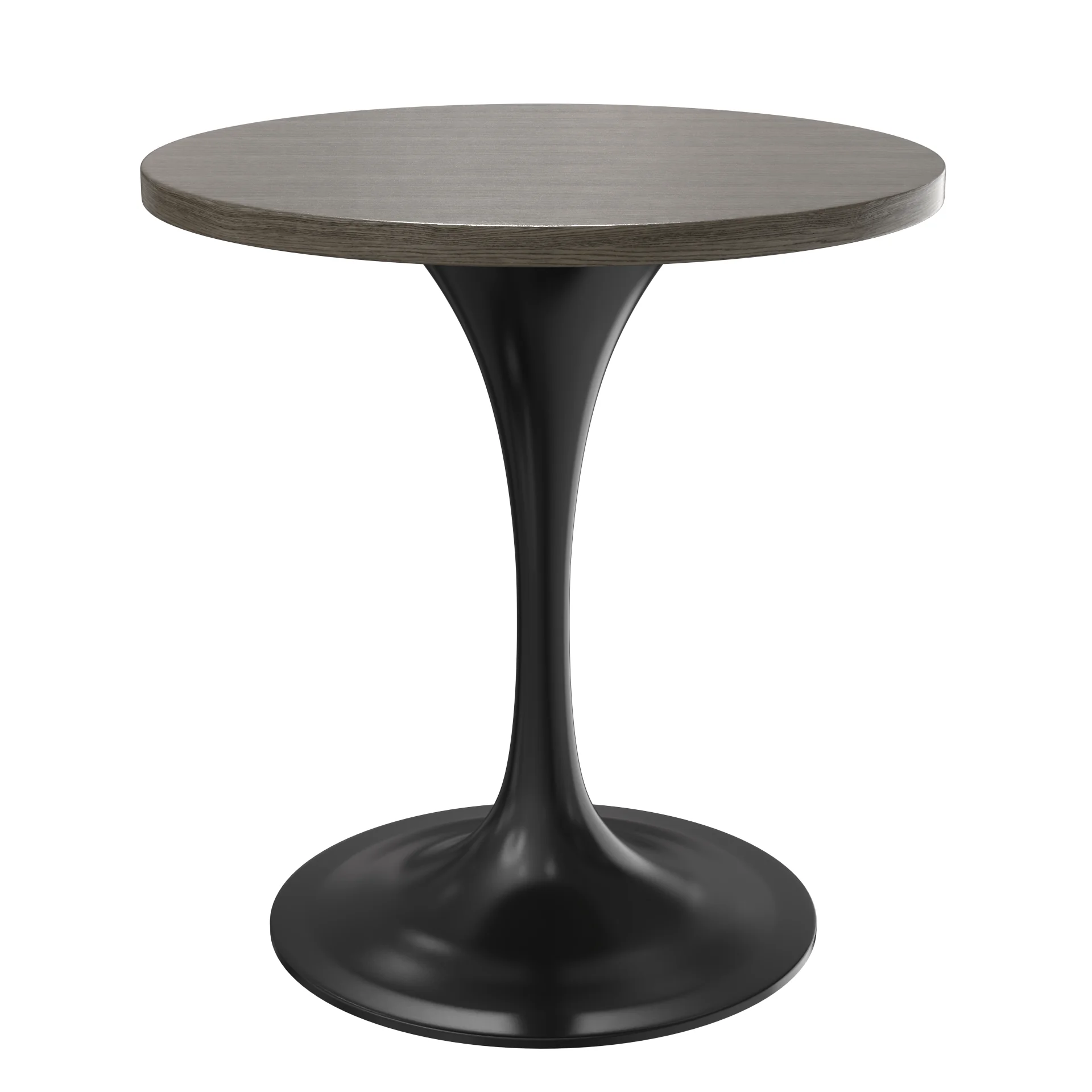 Verve Collection 27 Round Dining Table, Black Base with Dark Maple MDF Top