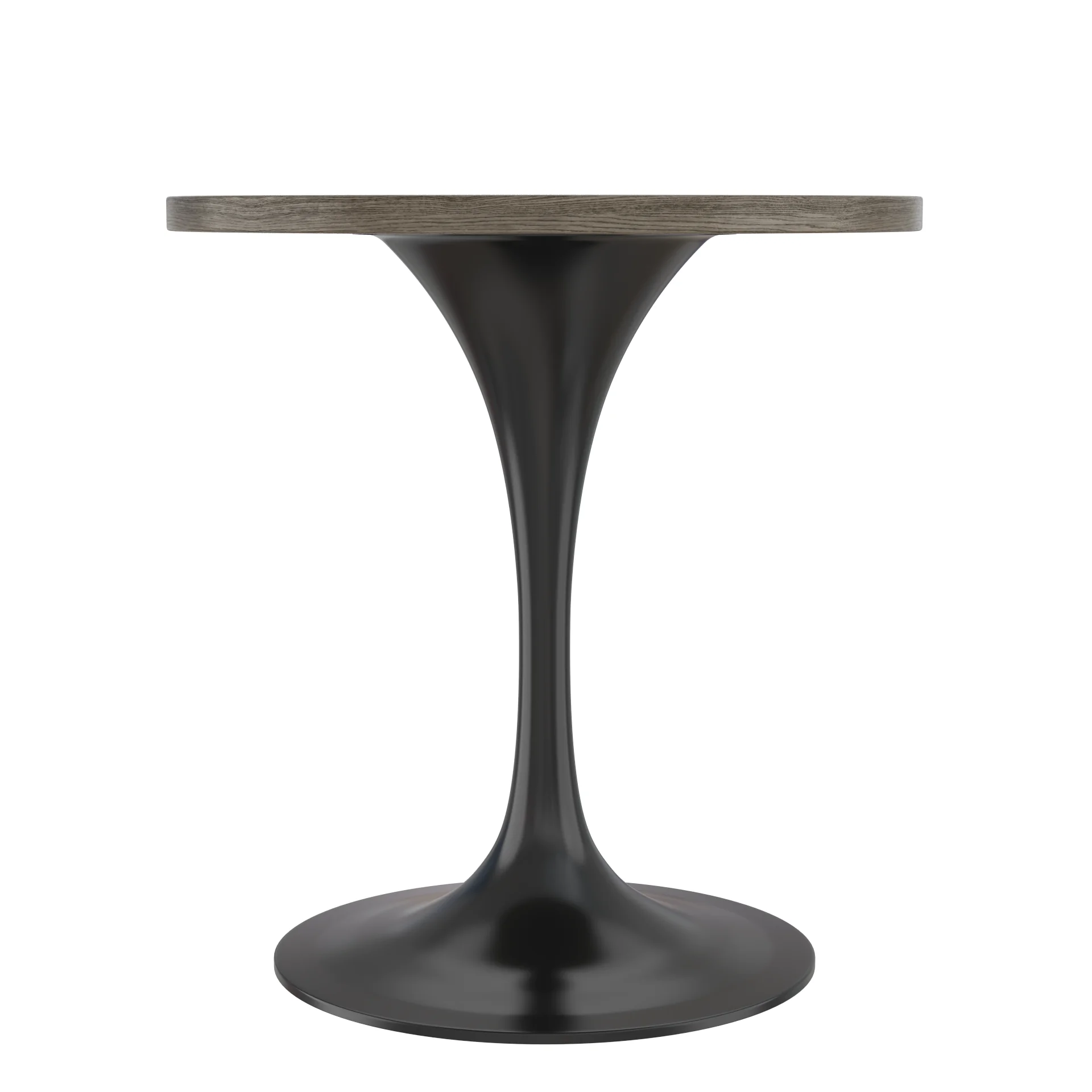 Verve Collection 27 Round Dining Table, Black Base with Dark Maple MDF Top