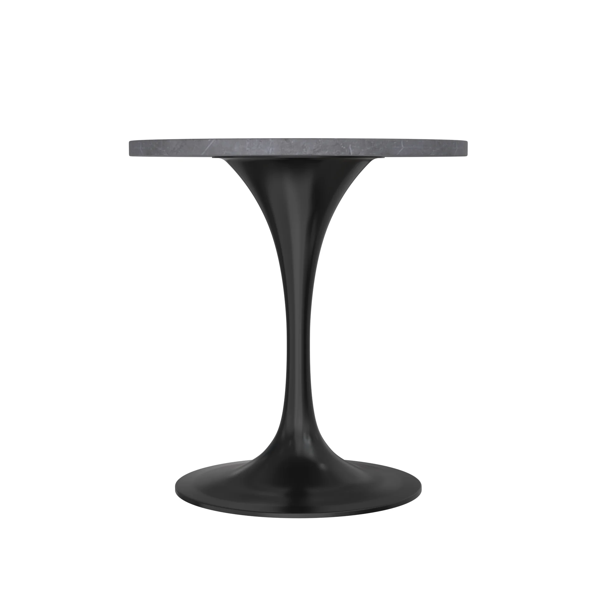 Verve Collection 27 Round Dining Table, Black Base with Sintered Stone Grey Top