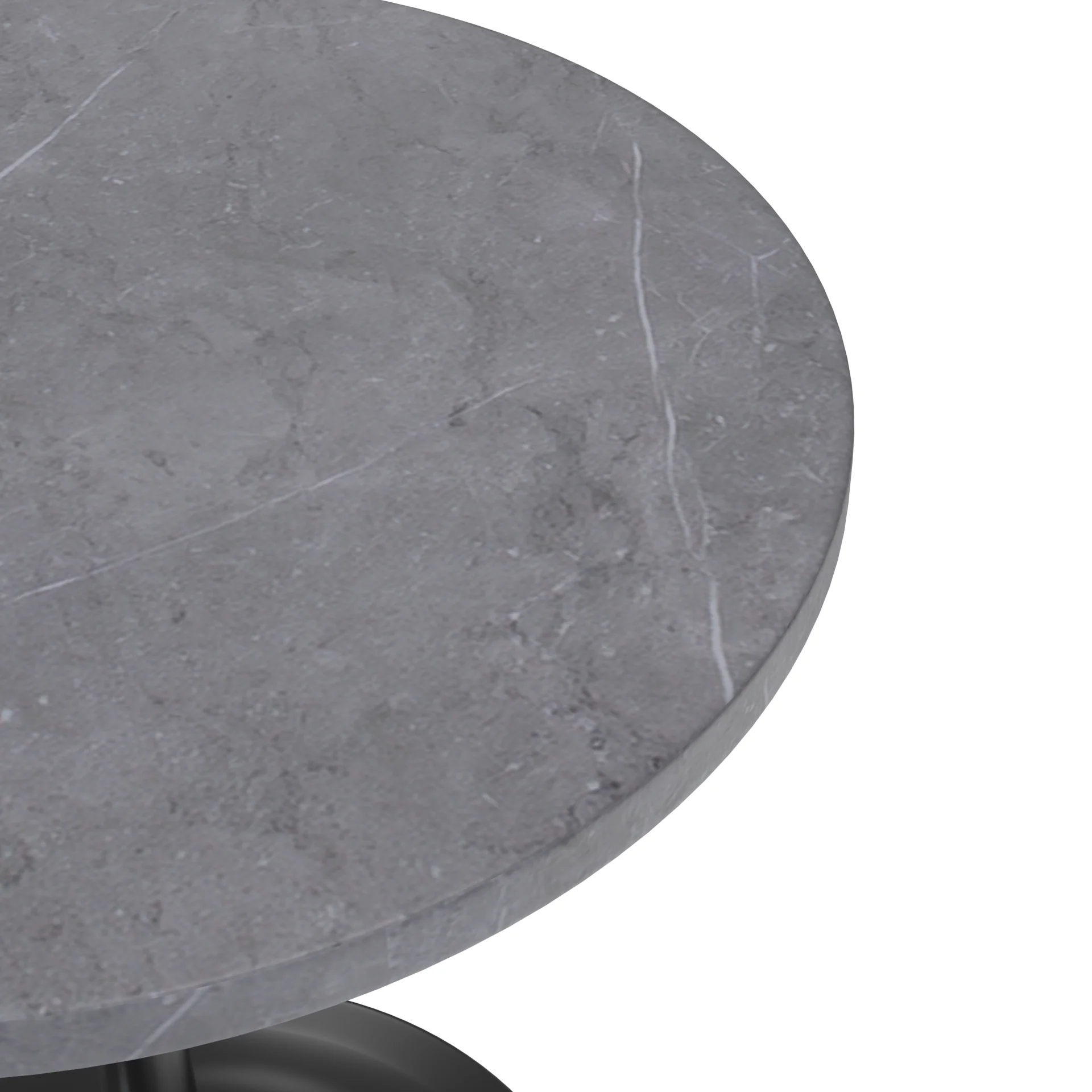 Verve Collection 27 Round Dining Table, Black Base with Sintered Stone Grey Top