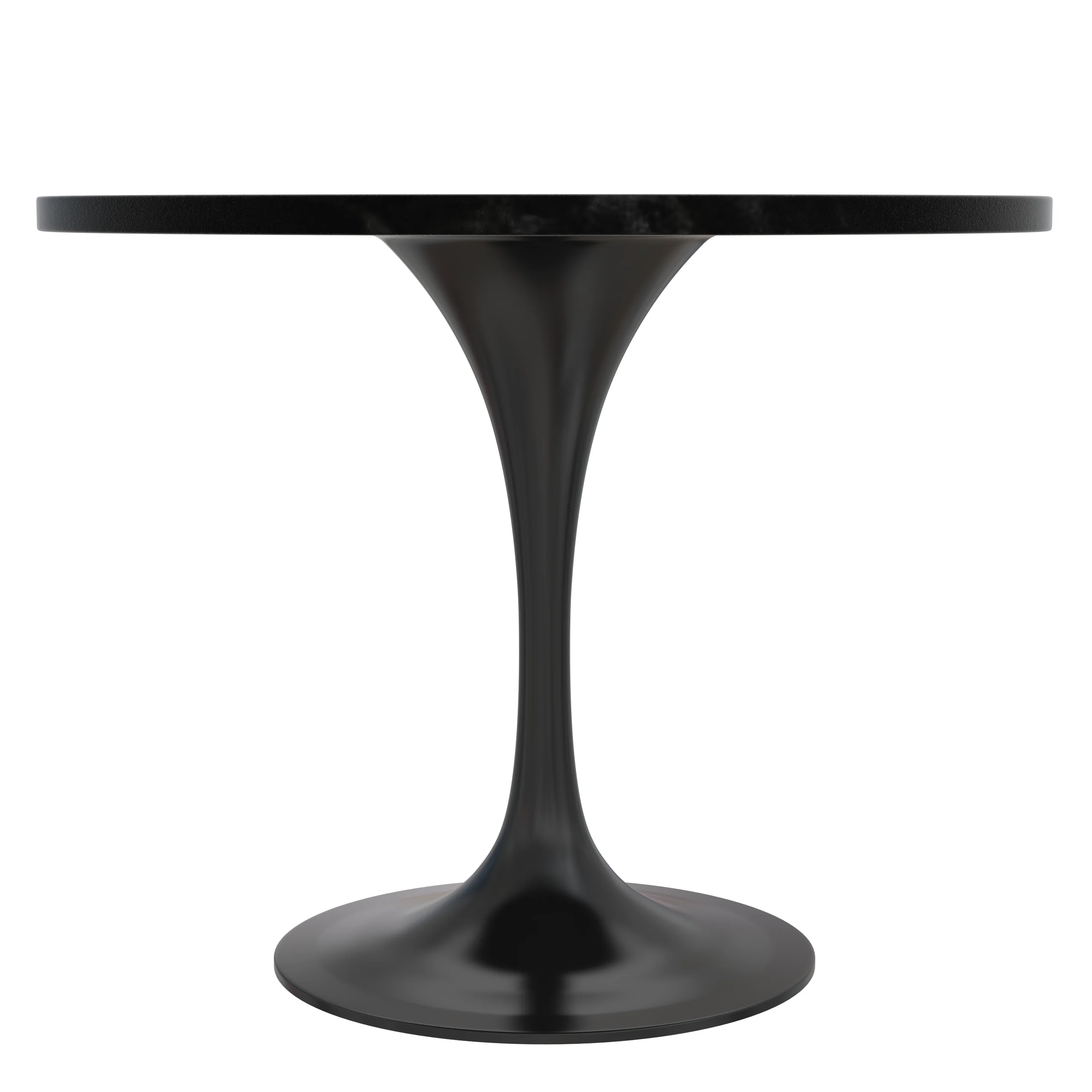 Verve Collection 36 Round Dining Table, Black Base with Black MDF Top