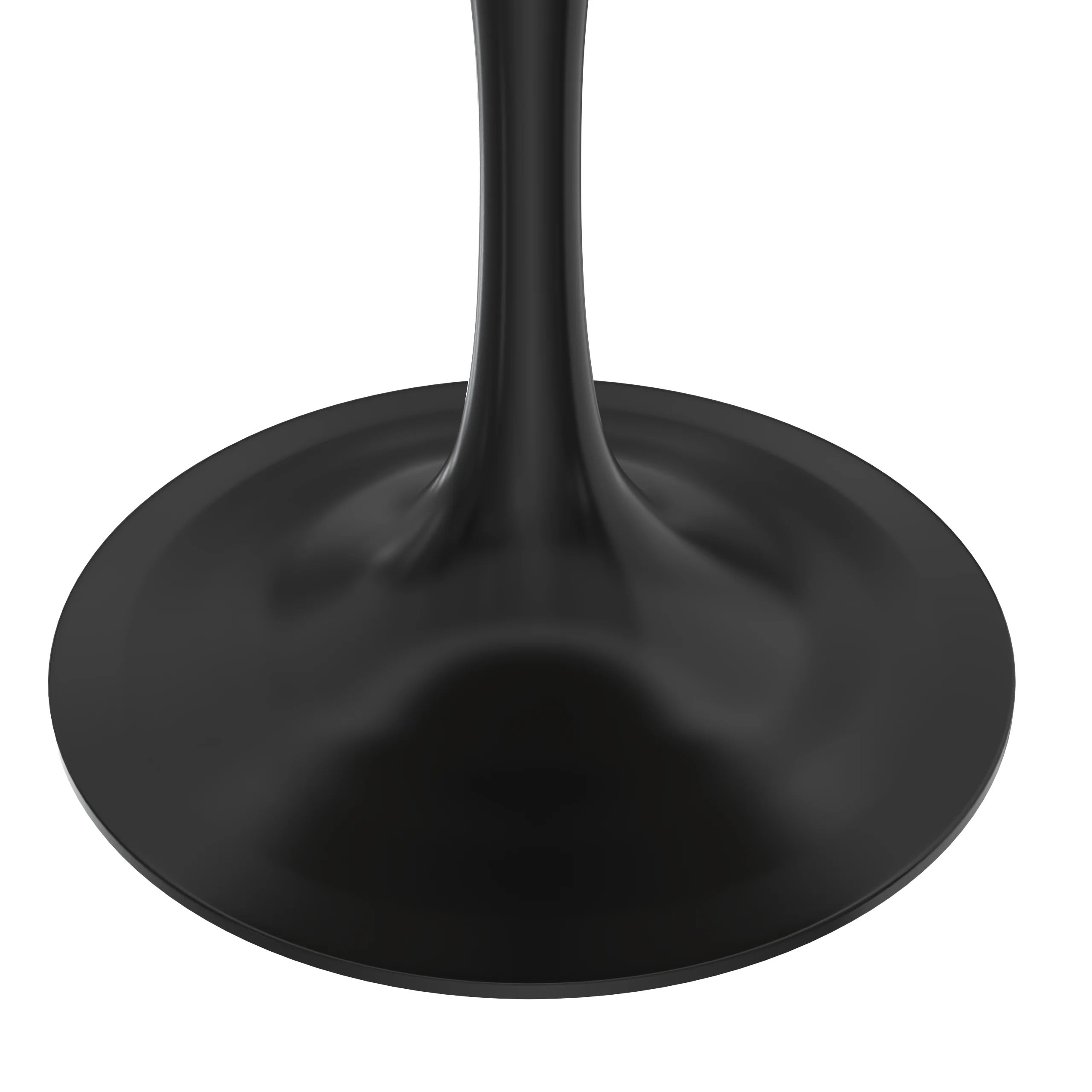 Verve Collection 36 Round Dining Table, Black Base with Dark Maple MDF Top