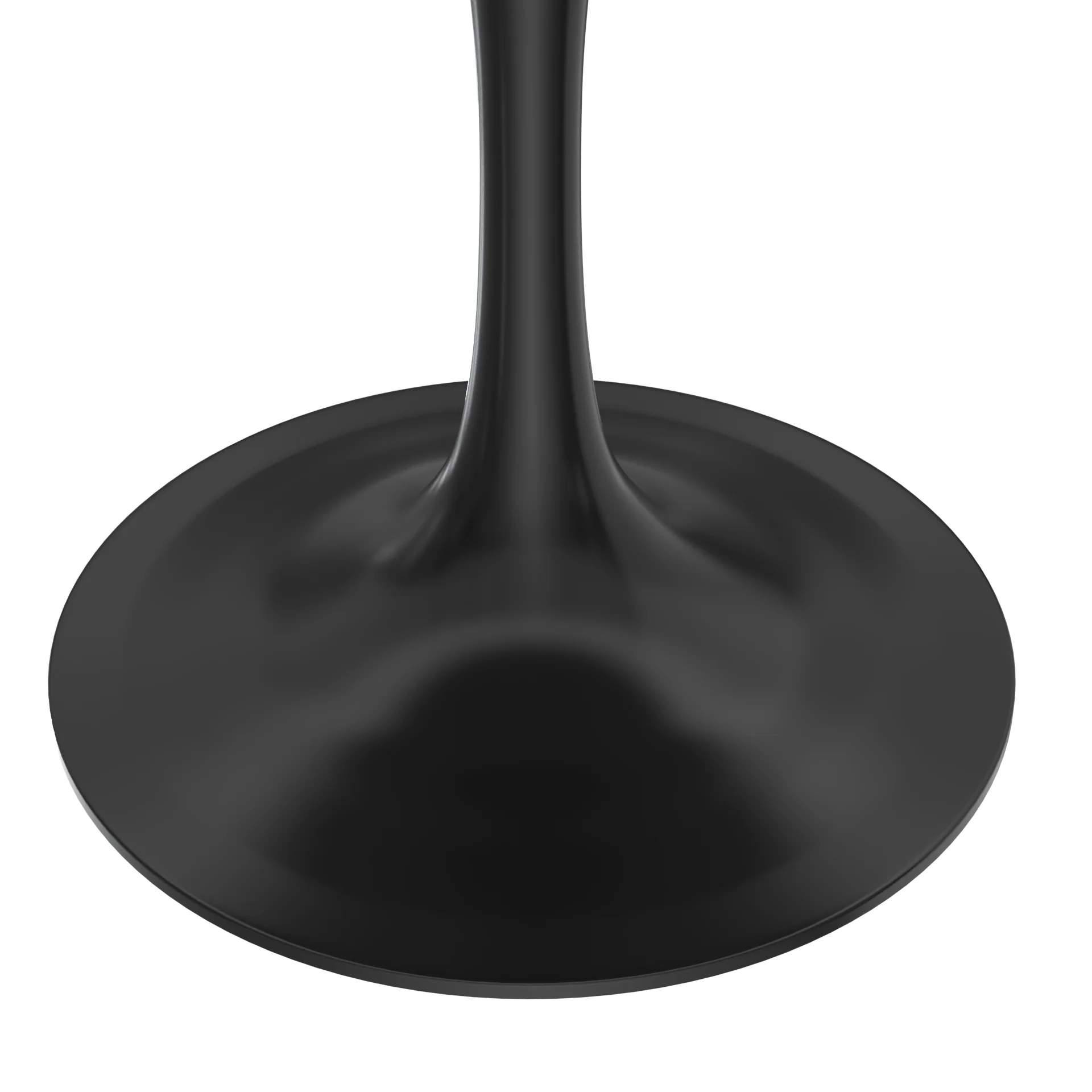 Verve Collection 36 Round Dining Table, Black Base with Sintered Stone Grey Top