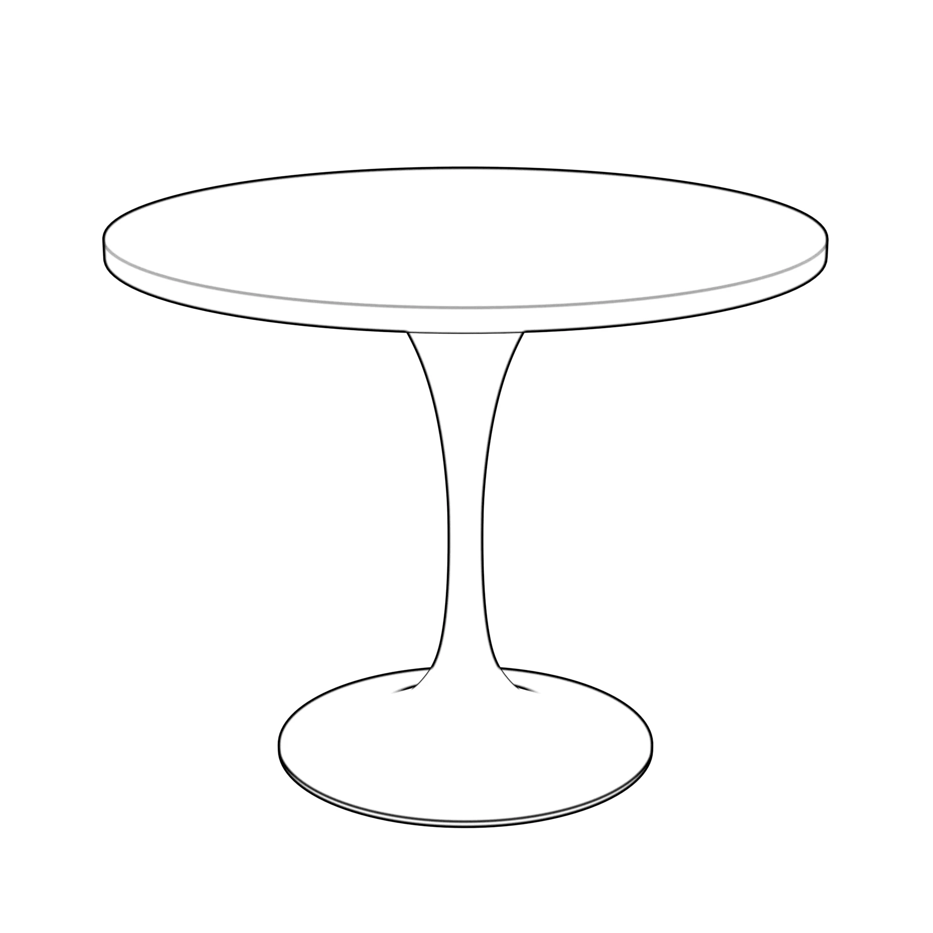 Verve Collection 36 Round Dining Table, Black Base with Sintered Stone White Top