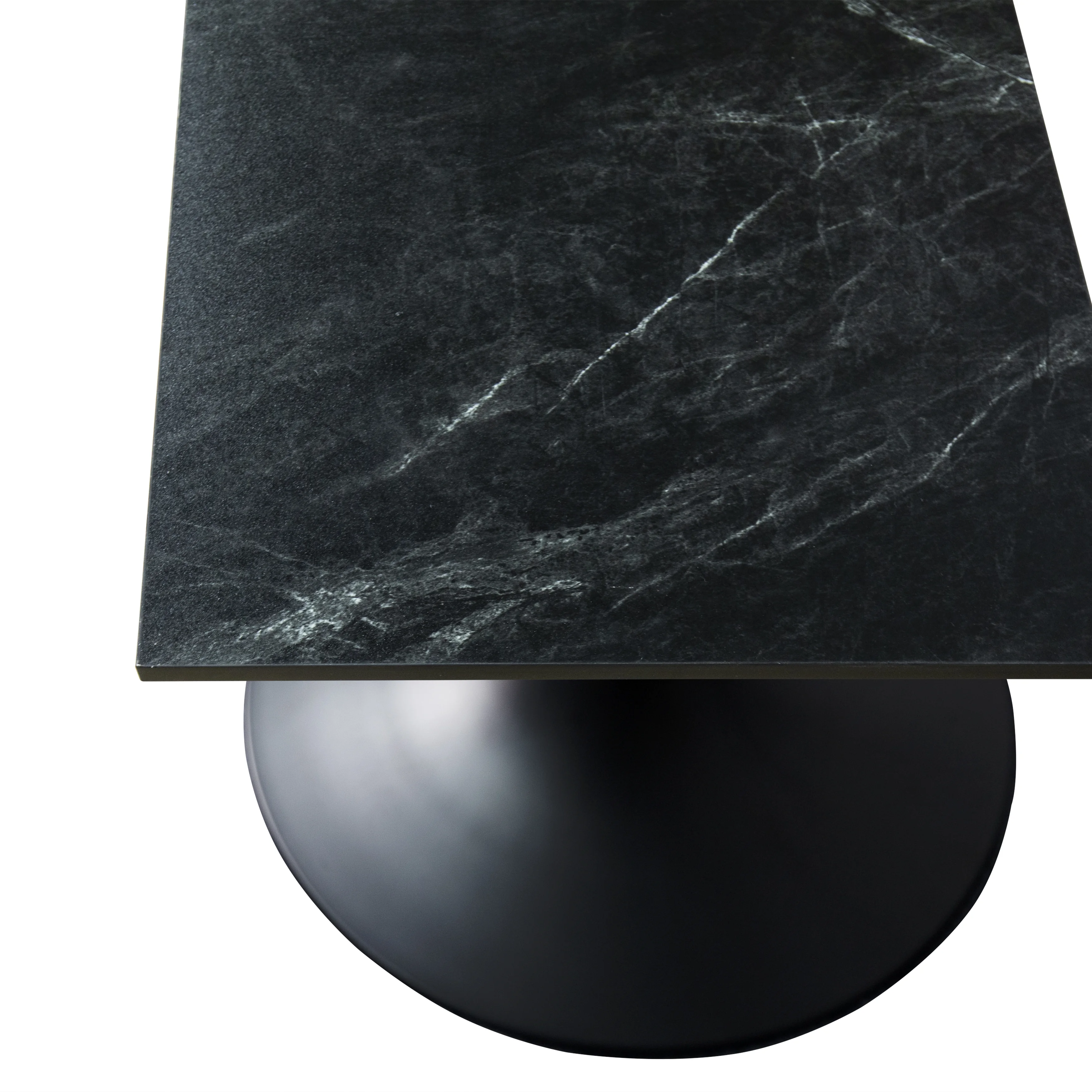 Verve Collection 24 Square Dining Table, Black Base with Black MDF Top