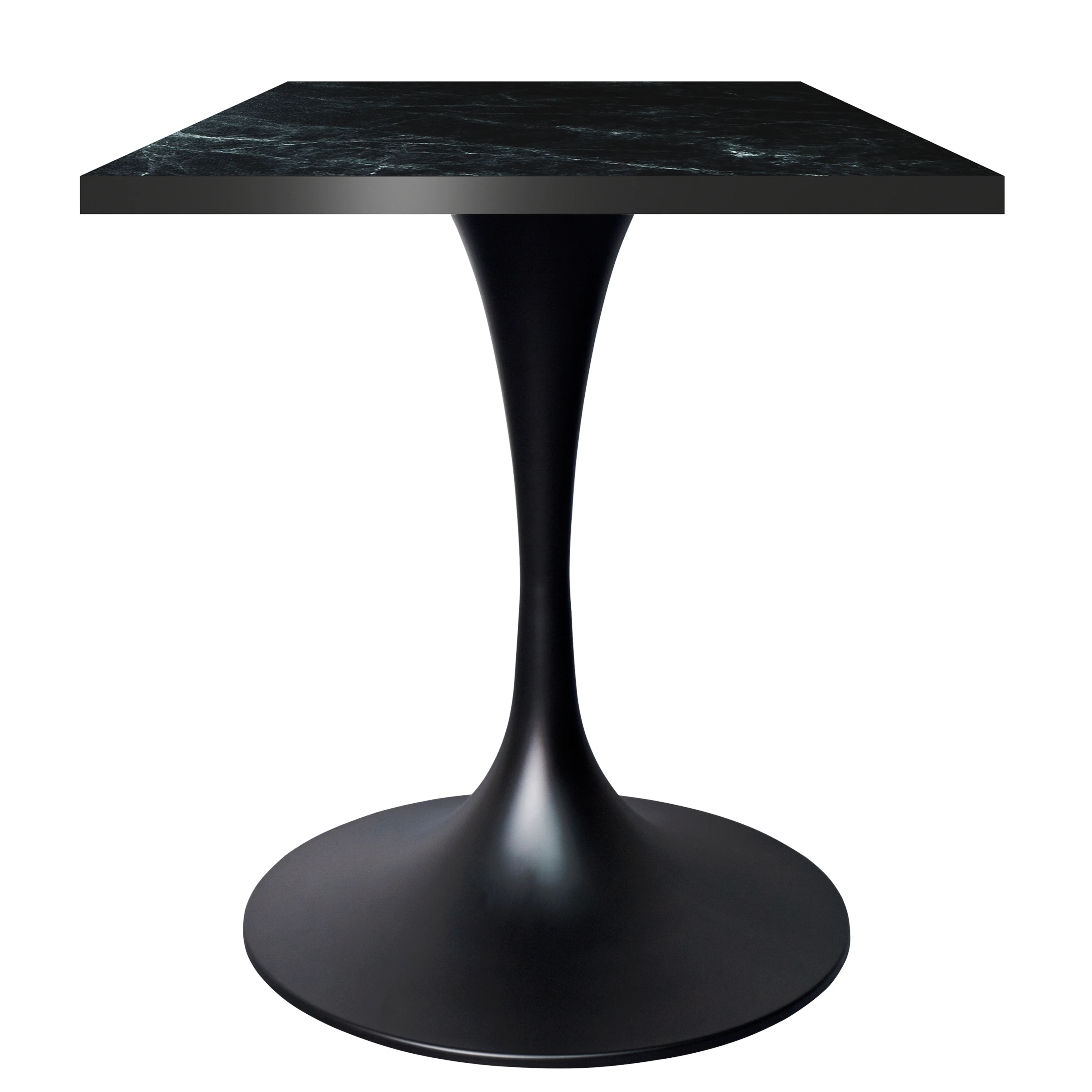 Verve Collection 24 Square Dining Table, Black Base with Black MDF Top