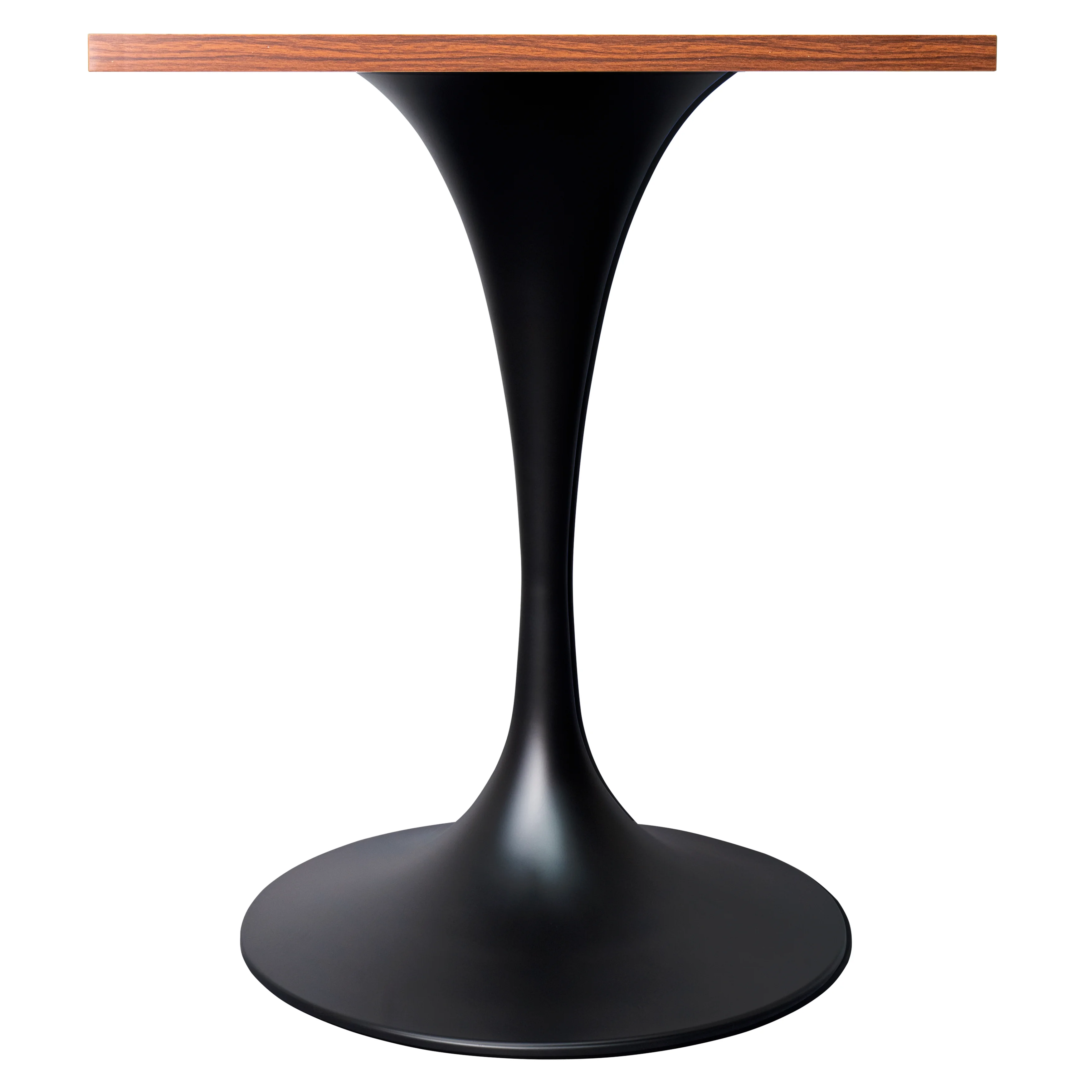 Verve Collection 24 Square Dining Table, Black Base with Cognac Brown MDF Top