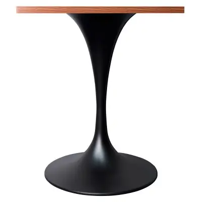 Verve Collection 24 Square Dining Table, Black Base with Cognac Brown MDF Top