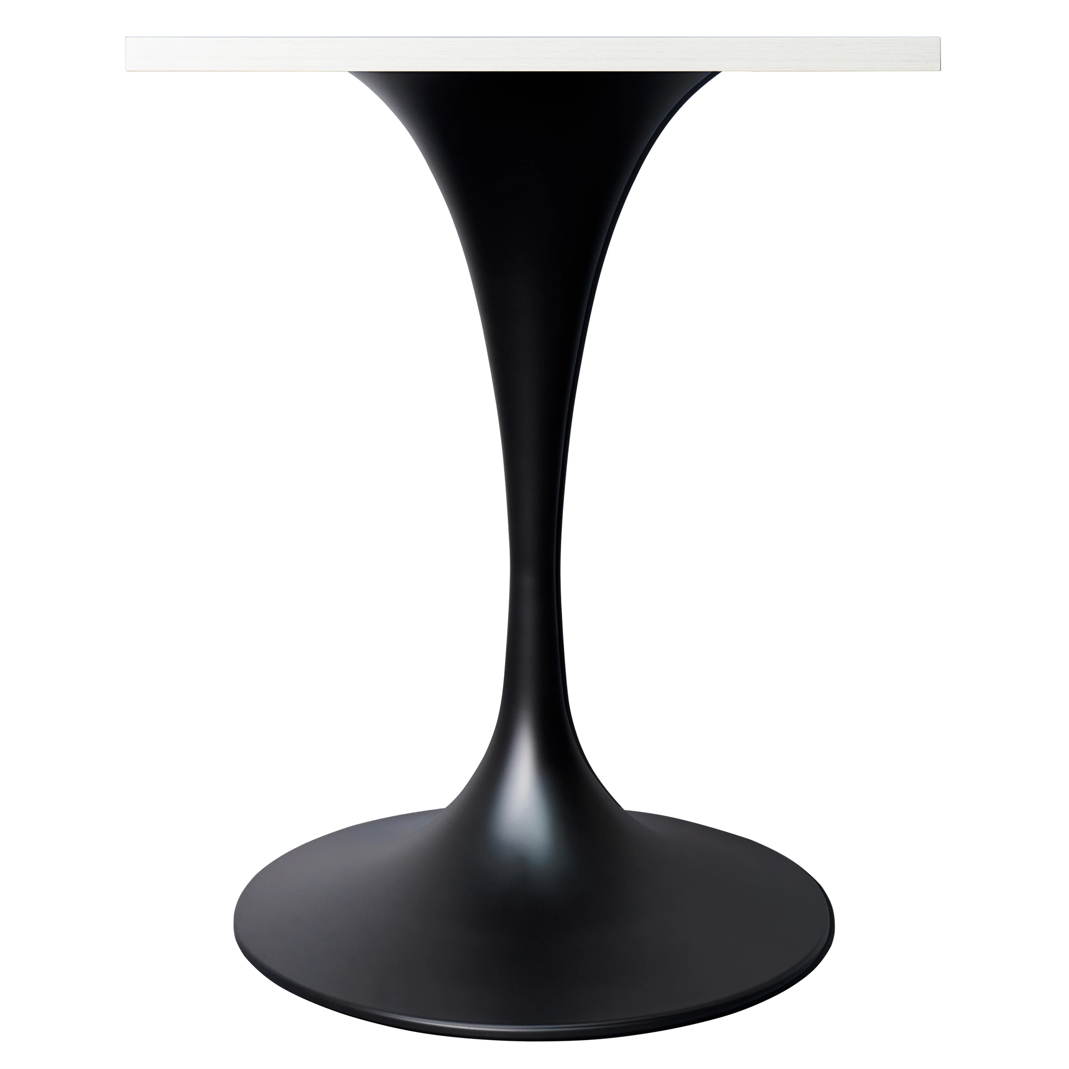 Verve Collection 24 Square Dining Table, Black Base with Light Natural Wood MDF Top