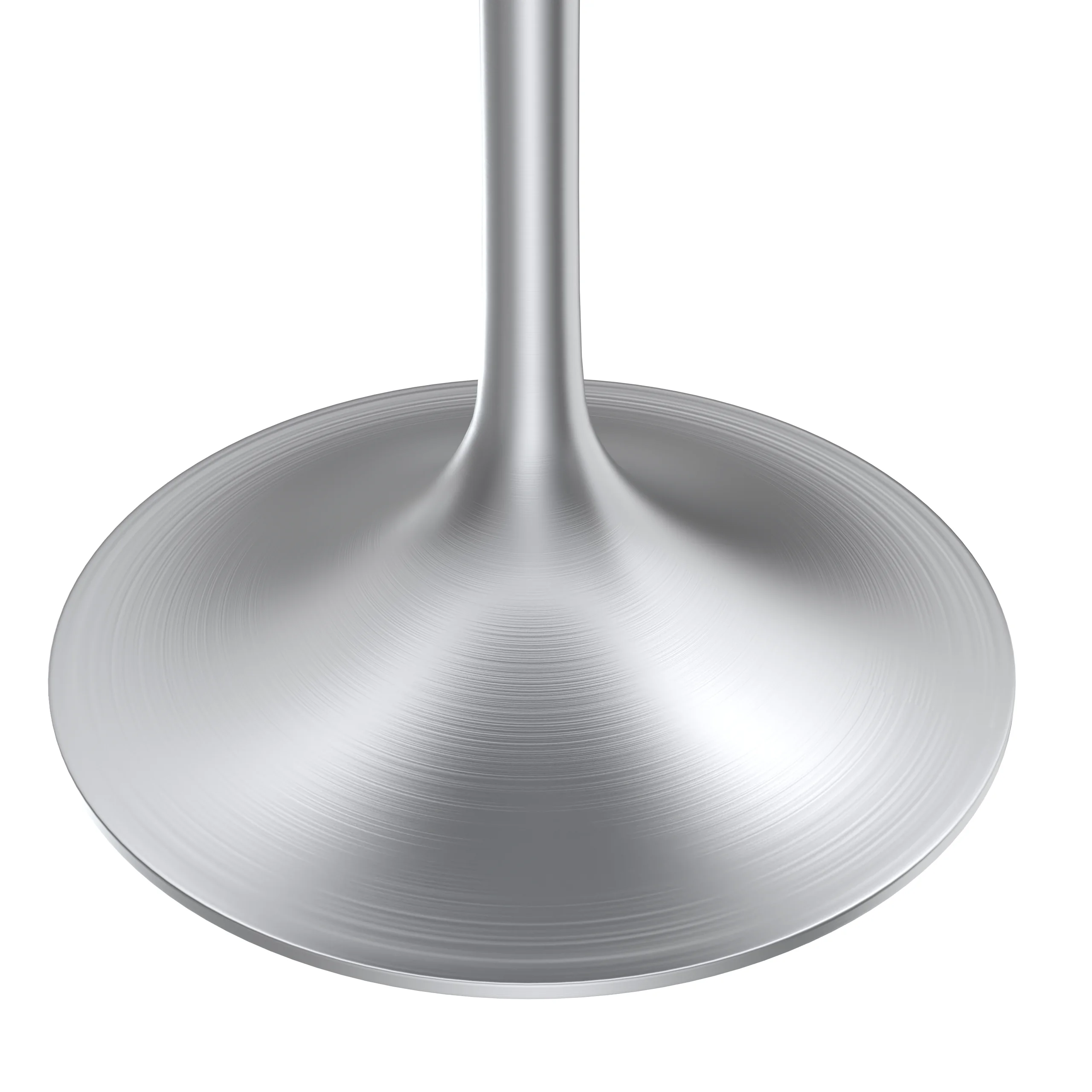 Verve Collection 27" Round Dining Table, Brushed Chrome Base with Black MDF Top