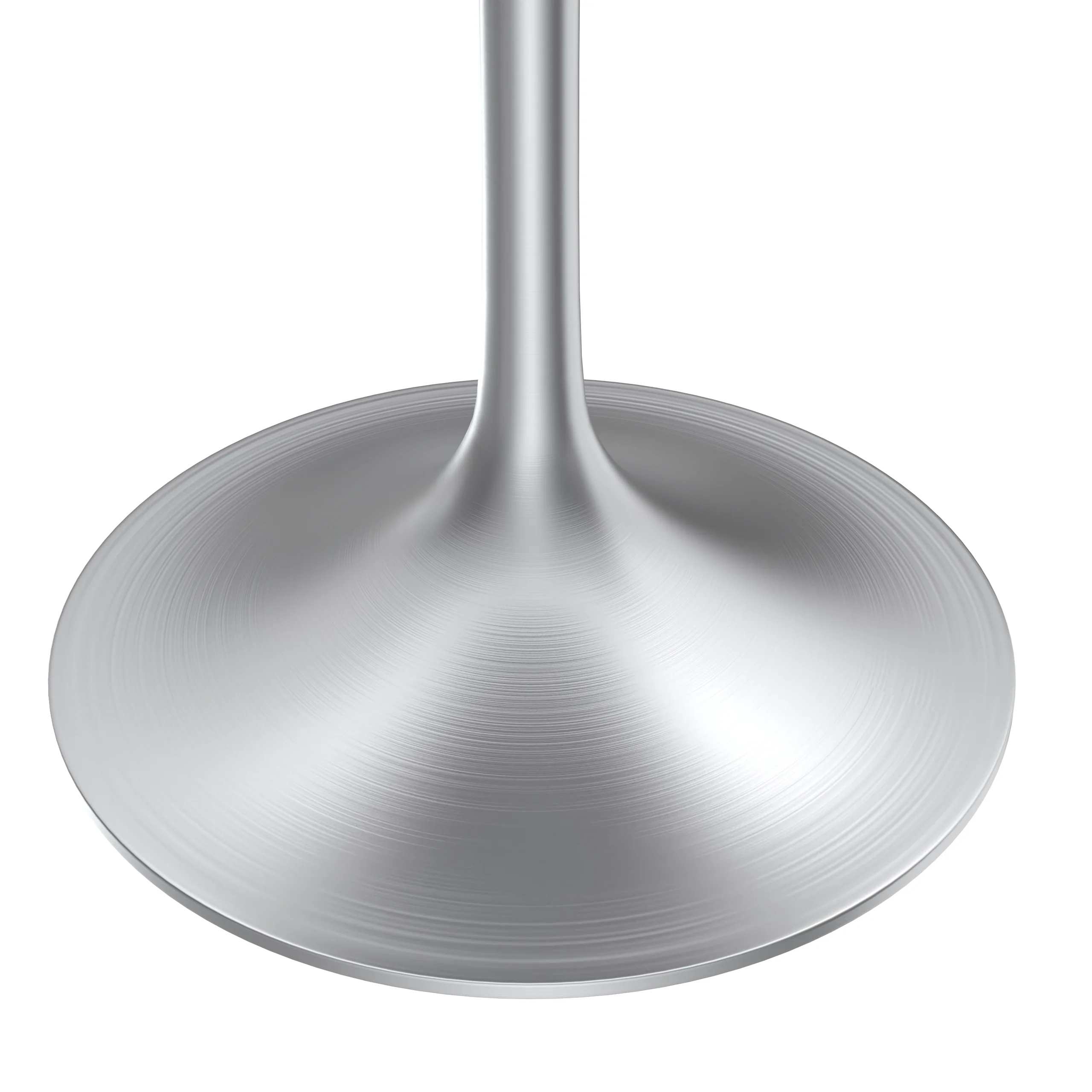 Verve Collection 27" Round Dining Table, Brushed Chrome Base with Dark Maple MDF Top