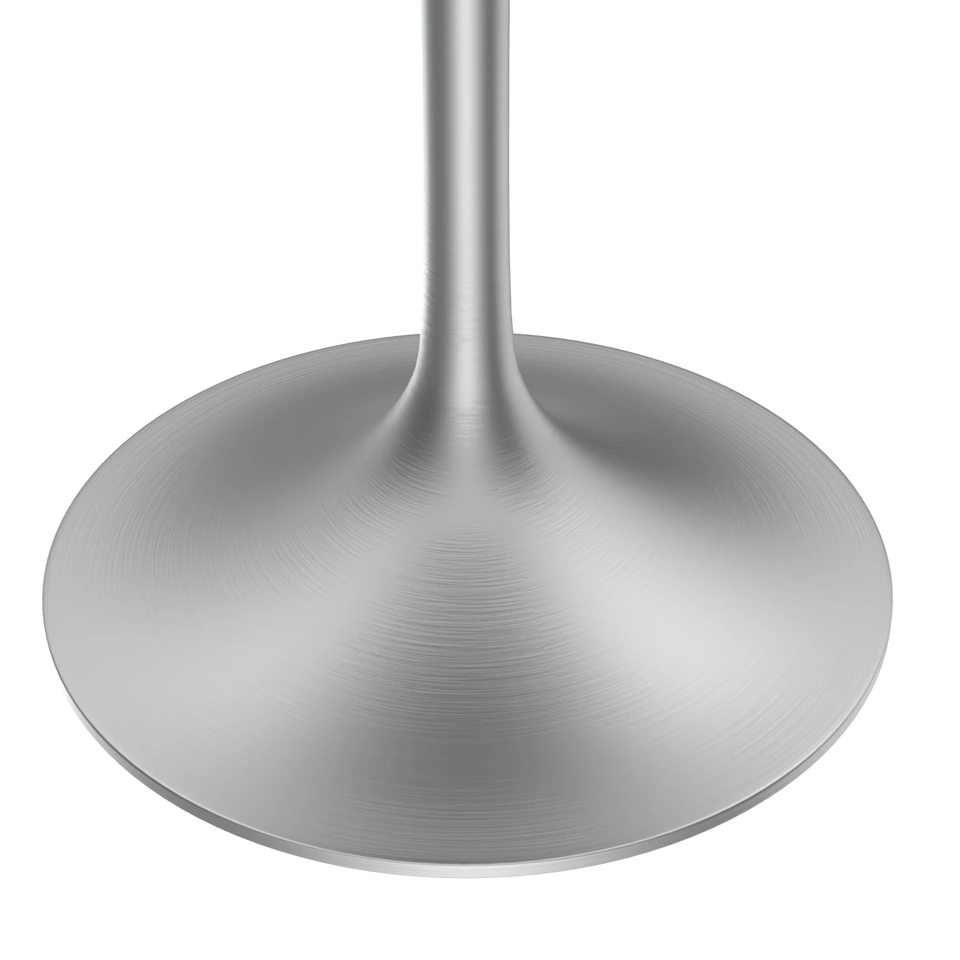 Verve Collection 27 Round Dining Table, Brushed Chrome Base with Sintered Stone Grey Top