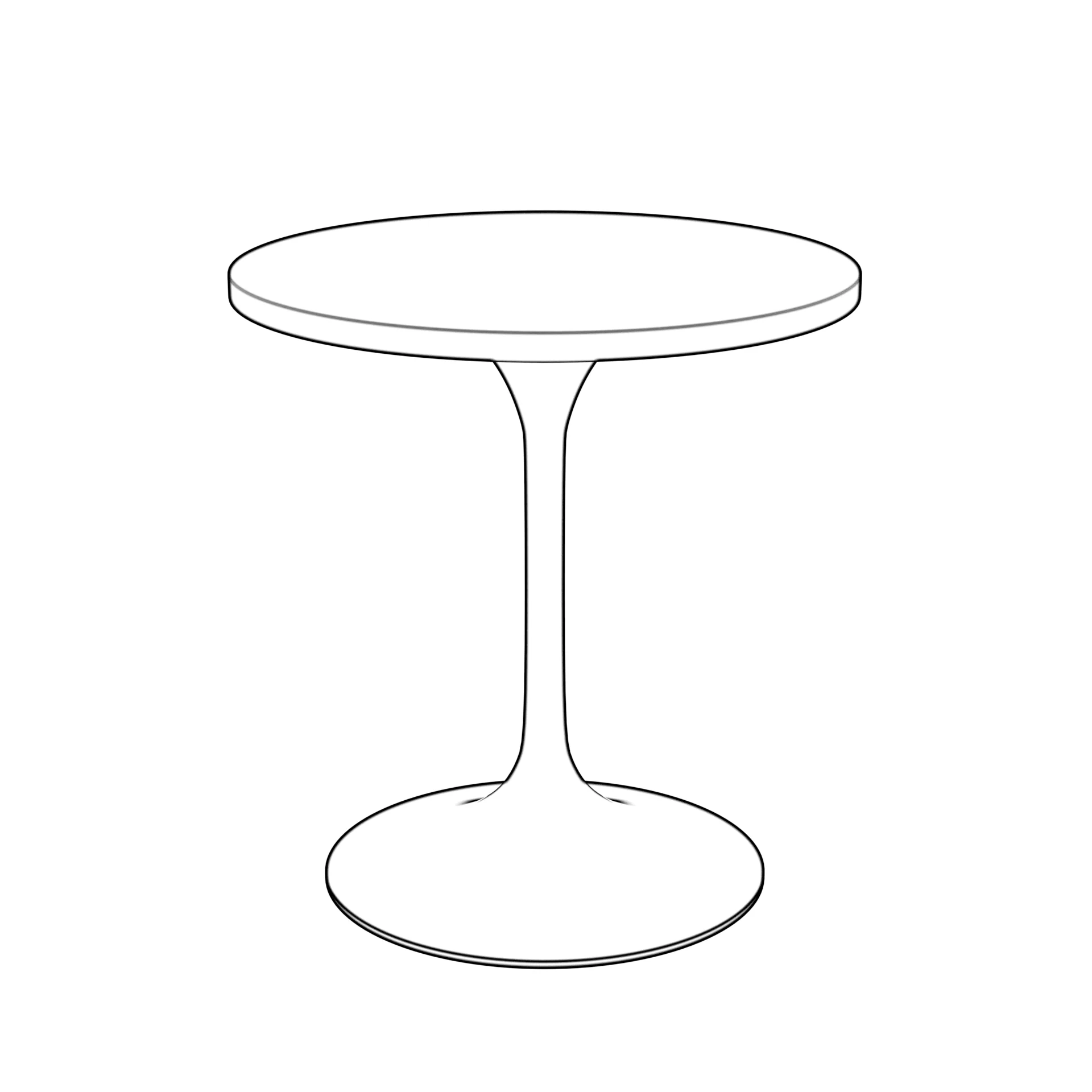 Verve Collection 27 Round Dining Table, Brushed Chrome Base with Sintered Stone White Top