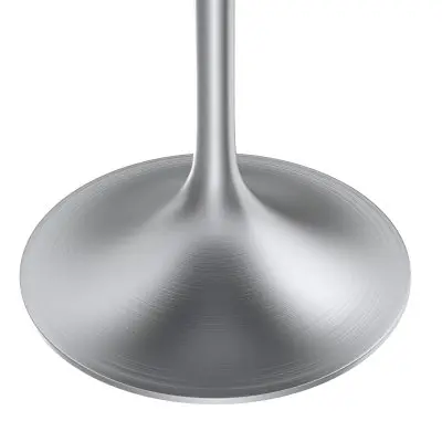 Verve Collection 36" Round Dining Table, Brushed Chrome Base with Black MDF Top