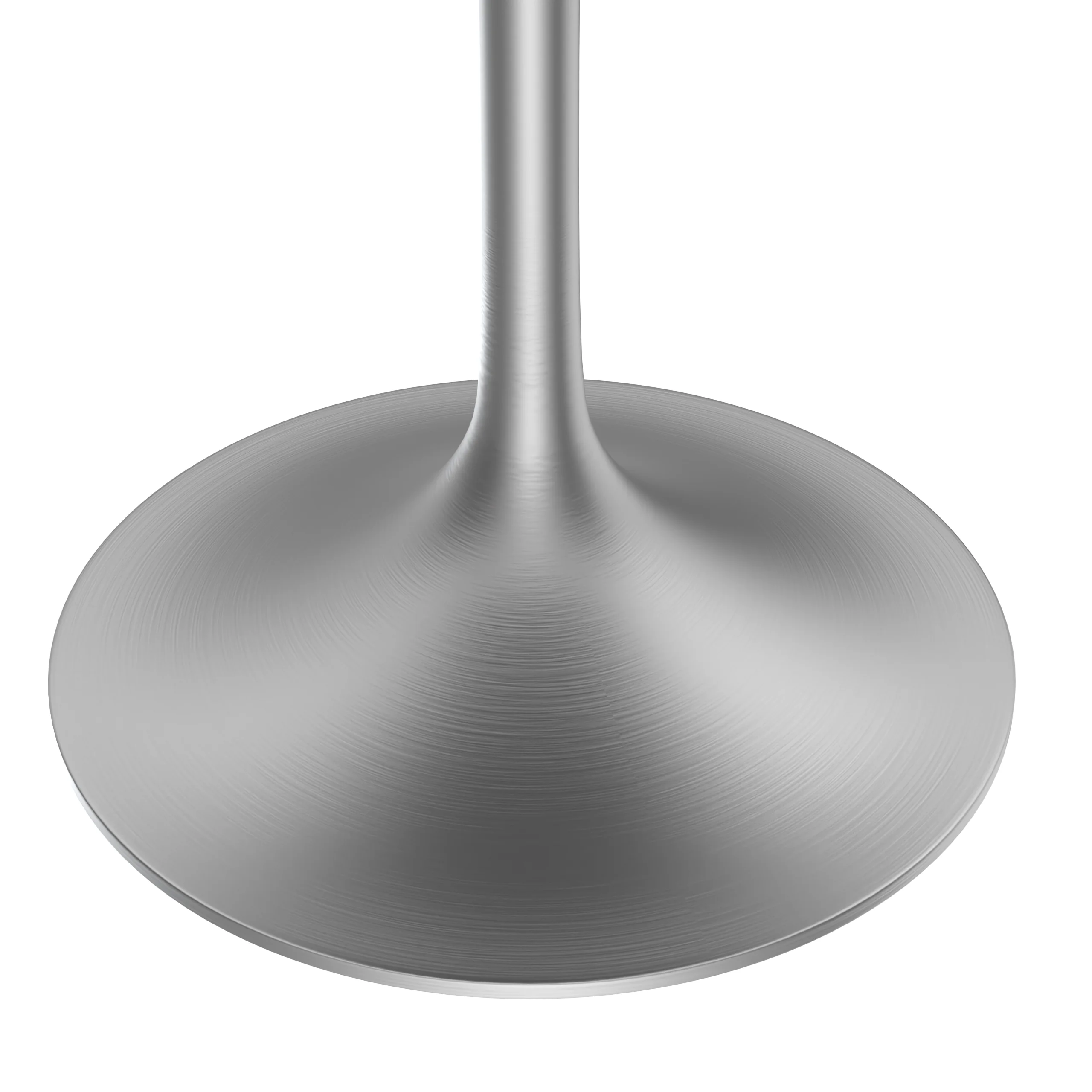 Verve Collection 36" Round Dining Table, Brushed Chrome Base with Sintered Stone Black Top