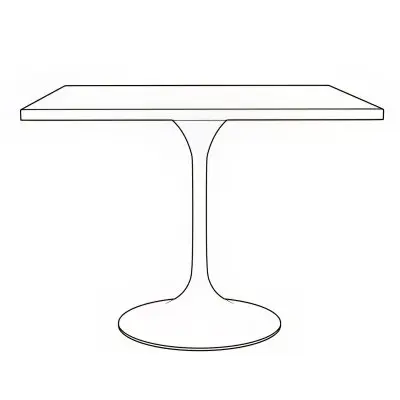 Verve Collection 36 Square Dining Table, Brushed Base with Laminated White Marbleized Top