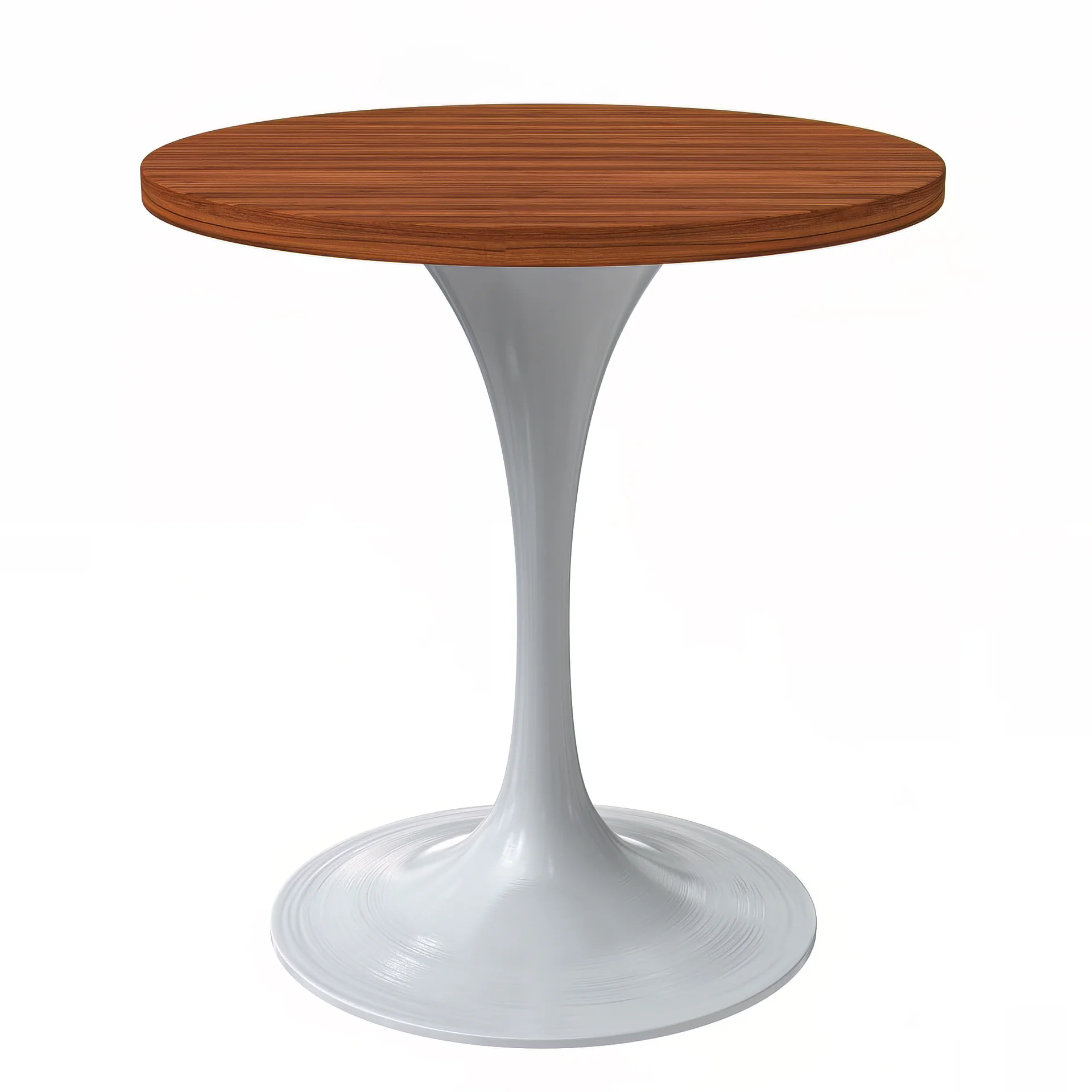 Verve Collection 27 Round Dining Table, White Base with Cognac Brown MDF Top