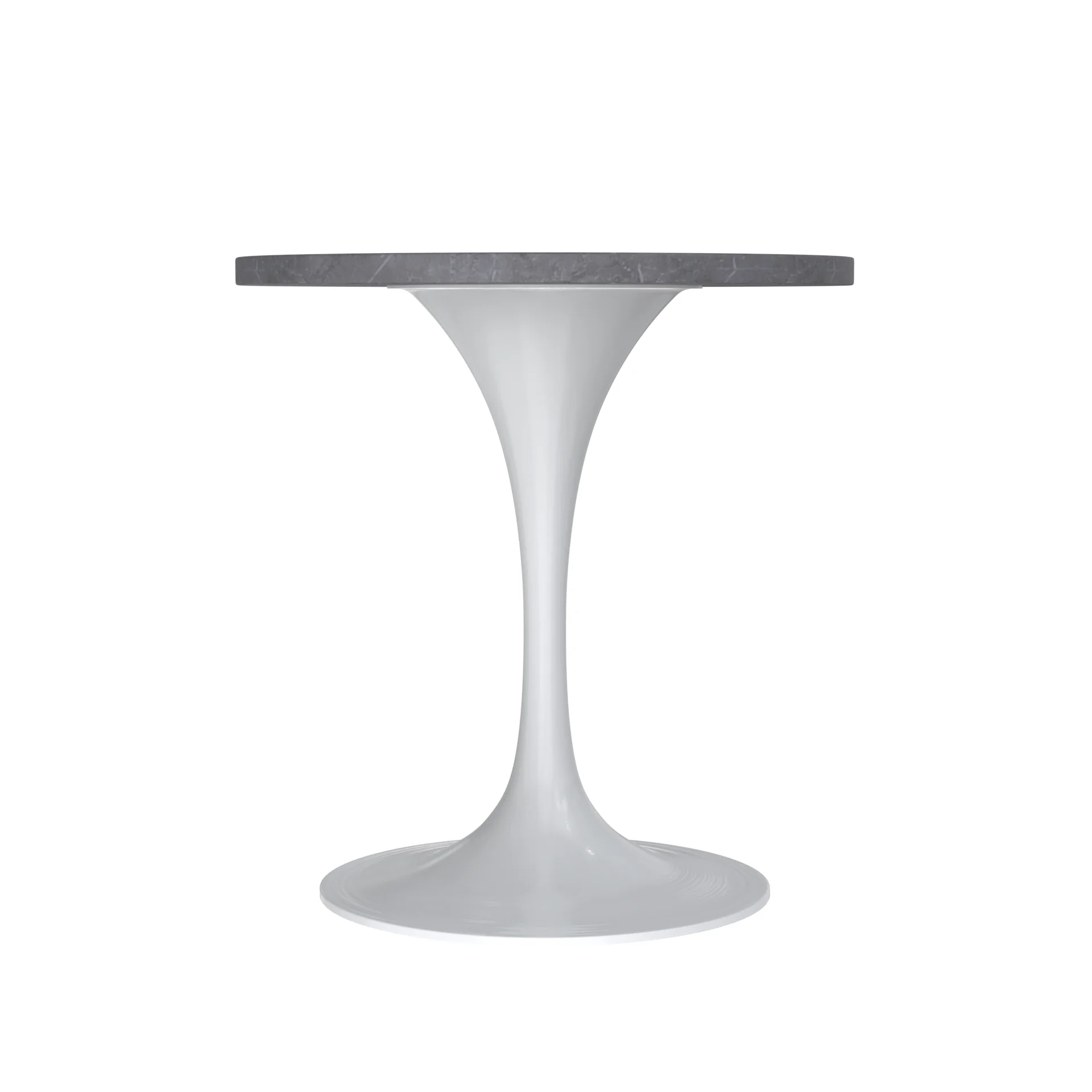 Verve Collection 27 Round Dining Table, White Base with Sintered Stone Grey Top