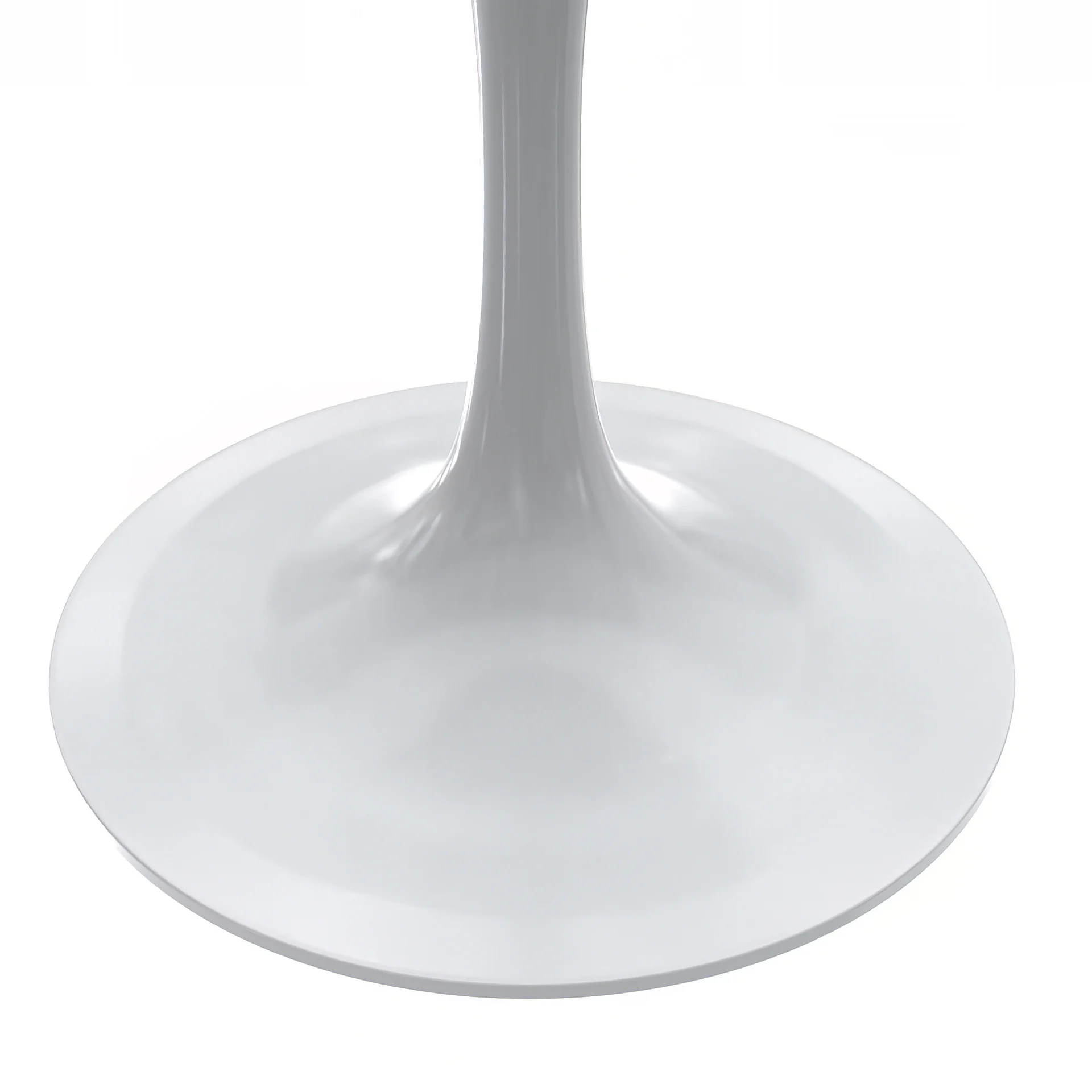 Verve Collection 27 Round Dining Table, White Base with Laminated White Marbleized Top