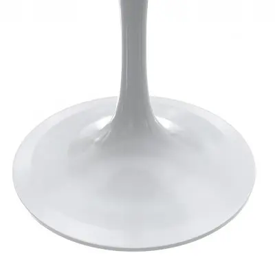 Verve Collection 27 Round Dining Table, White Base with Laminated White Marbleized Top