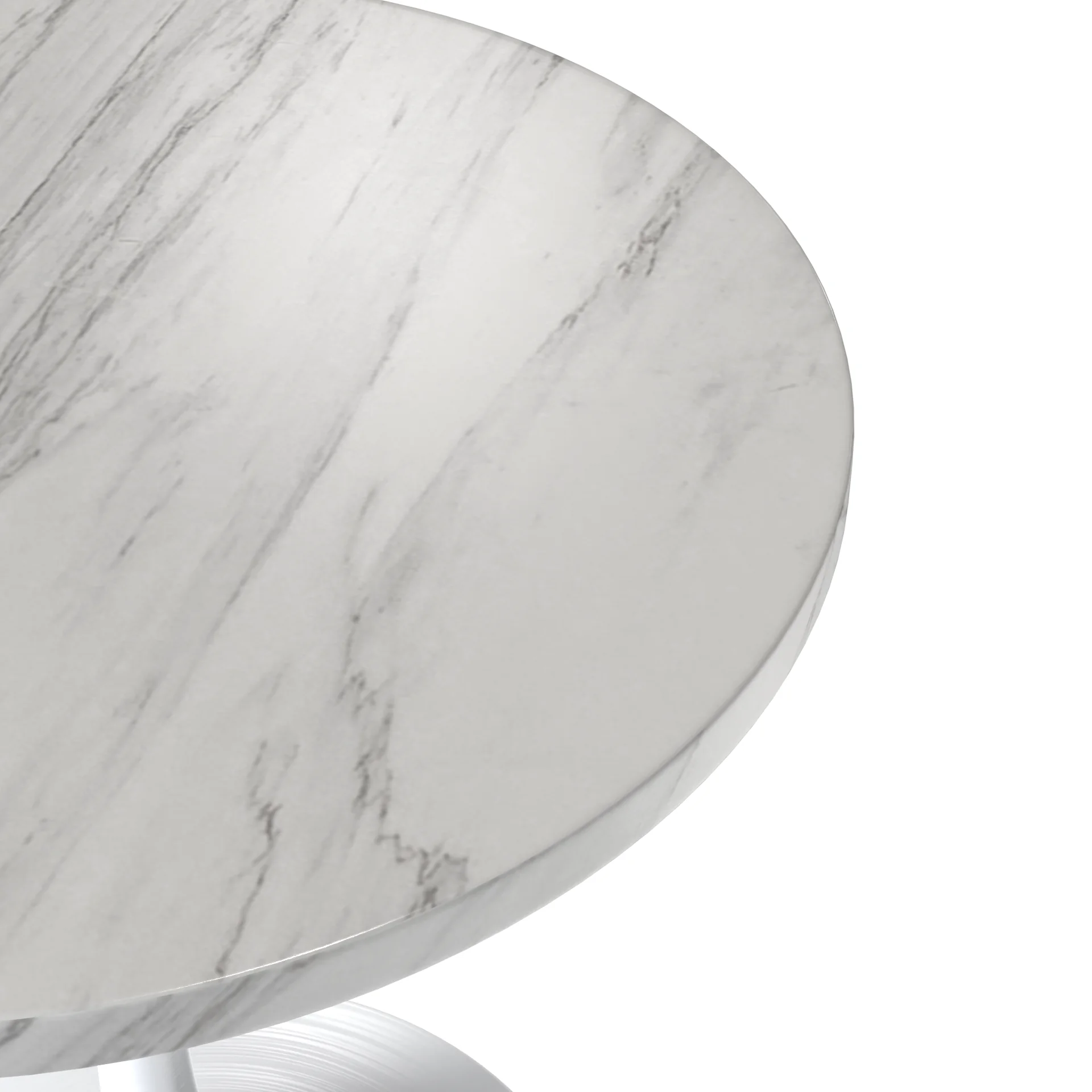 Verve Collection 27 Round Dining Table, White Base with Sintered Stone White Top