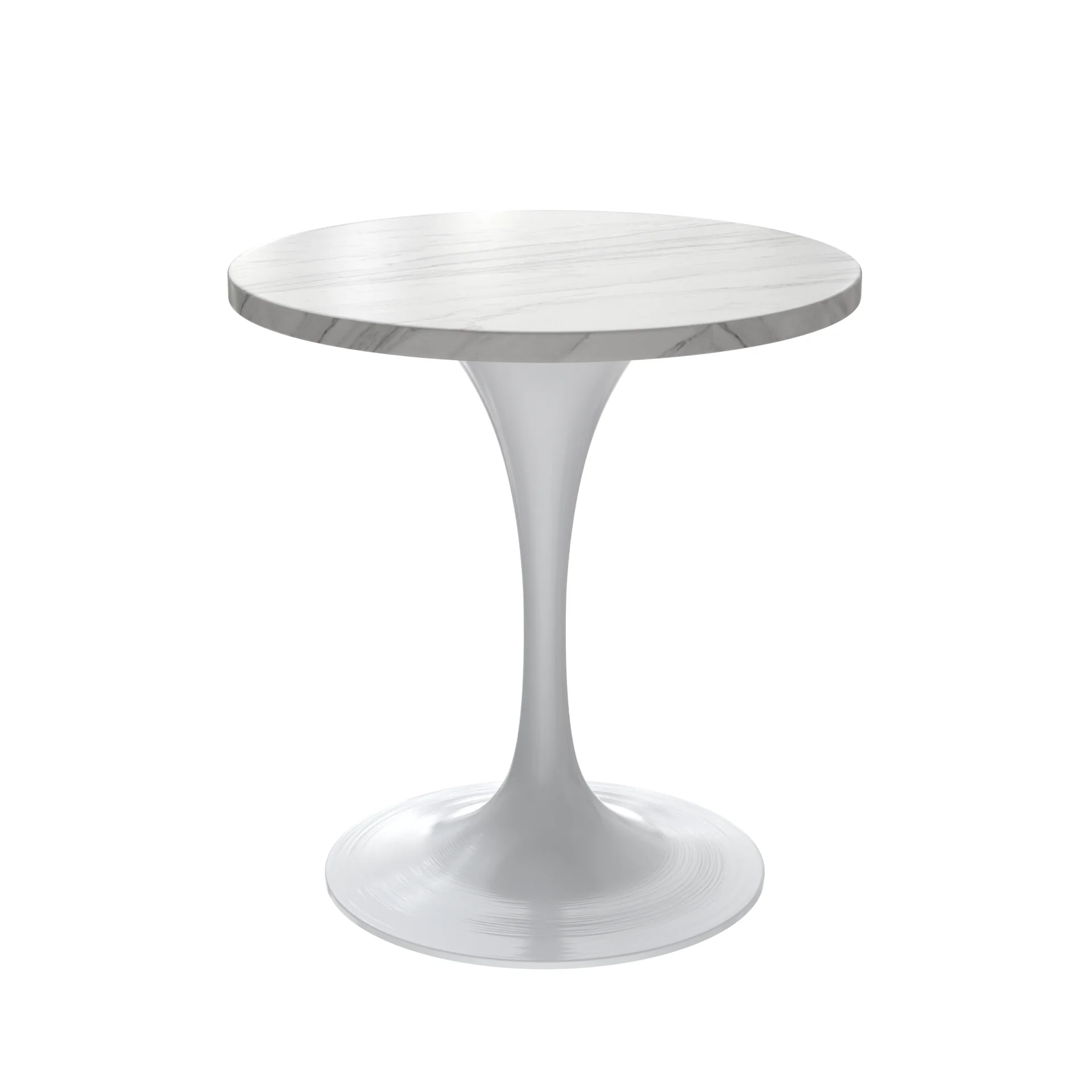 Verve Collection 27 Round Dining Table, White Base with Sintered Stone White Top