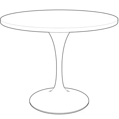 Verve Collection 36 Round Dining Table, White Base with Cognac Brown MDF Top