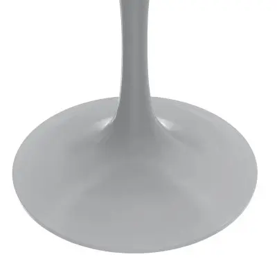 Verve Collection 36 Round Dining Table, White Base with Dark Maple MDF Top