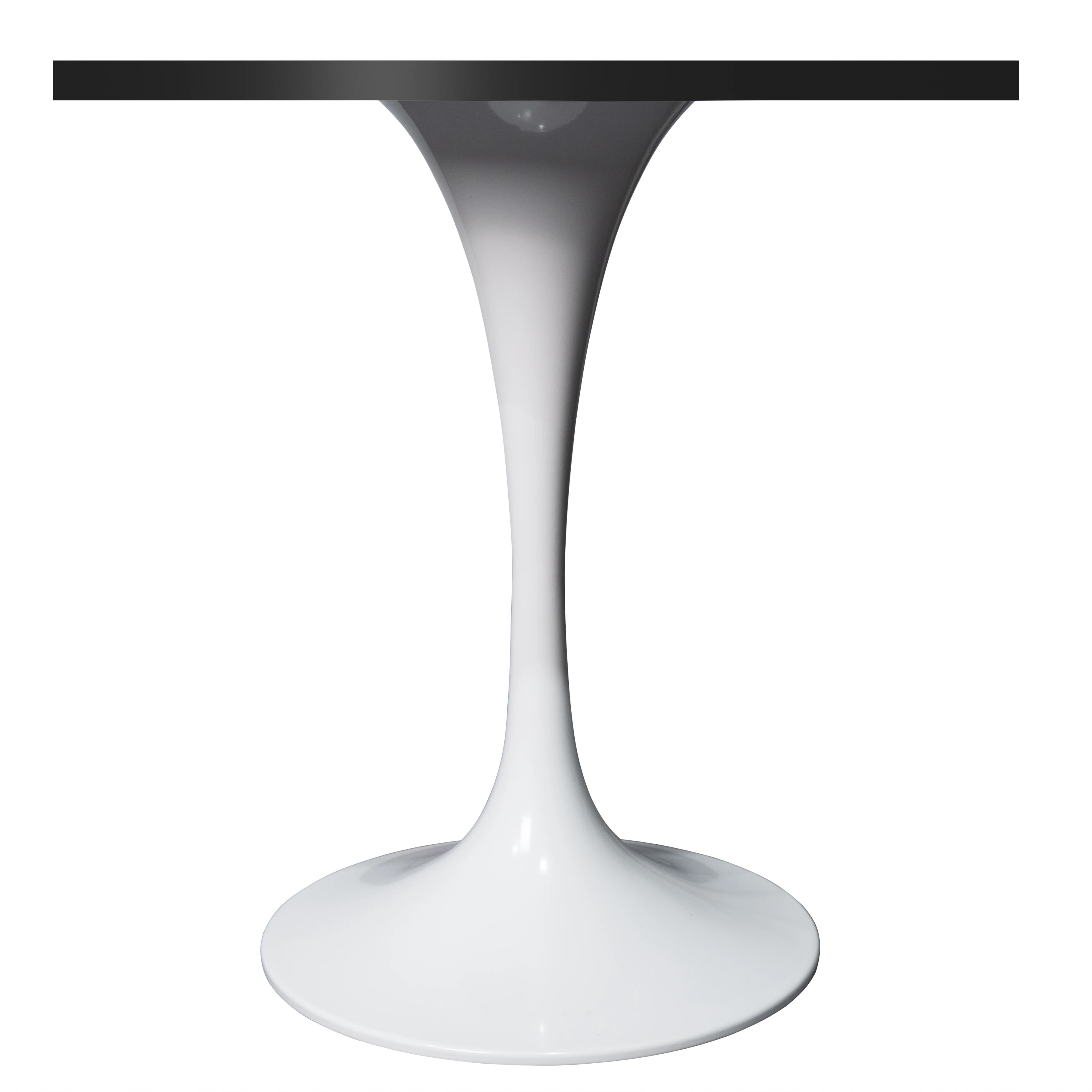 Verve Collection 24 Square Dining Table, White Base with Black MDF Top