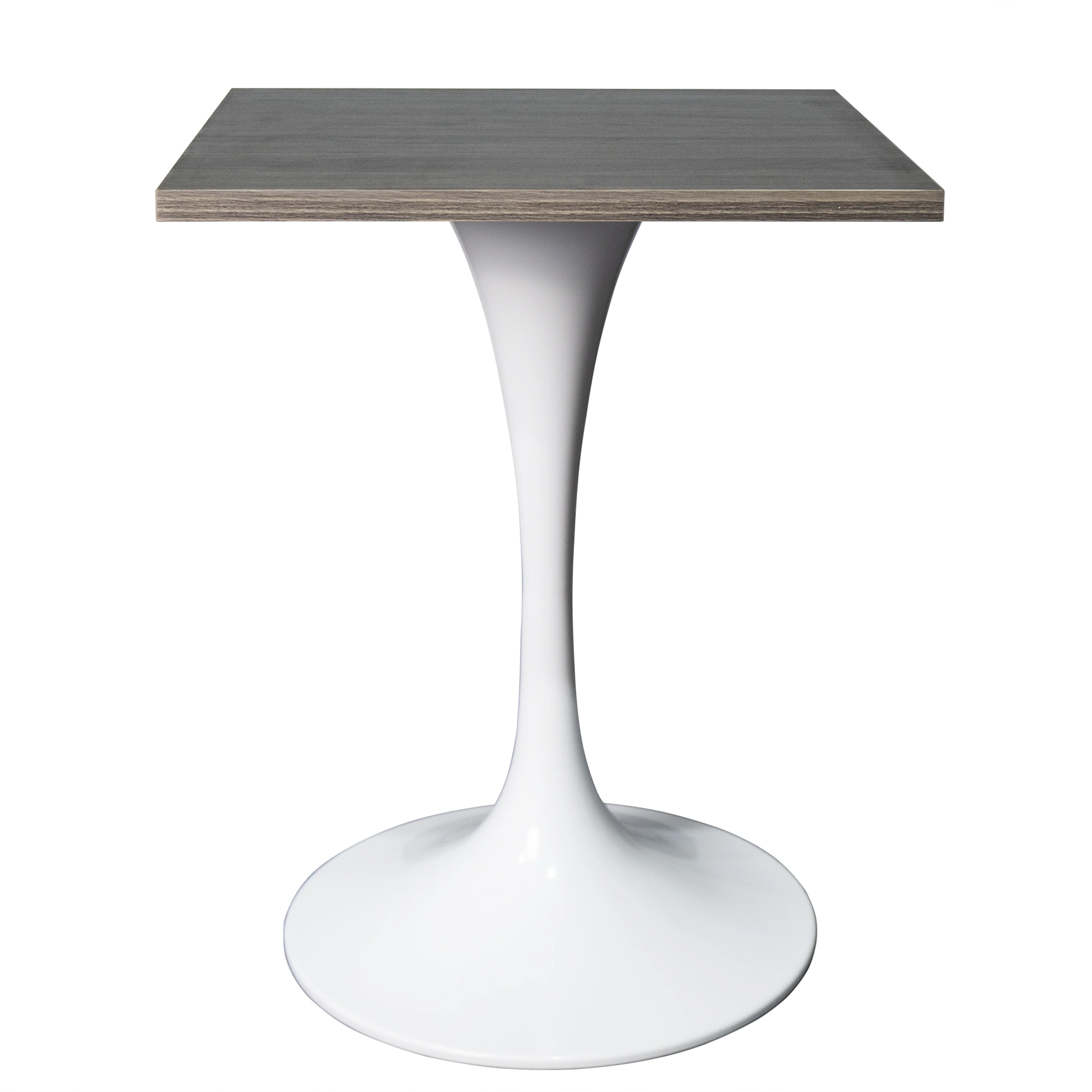 Verve Collection 24 Square Dining Table, White Base with Dark Maple MDF Top