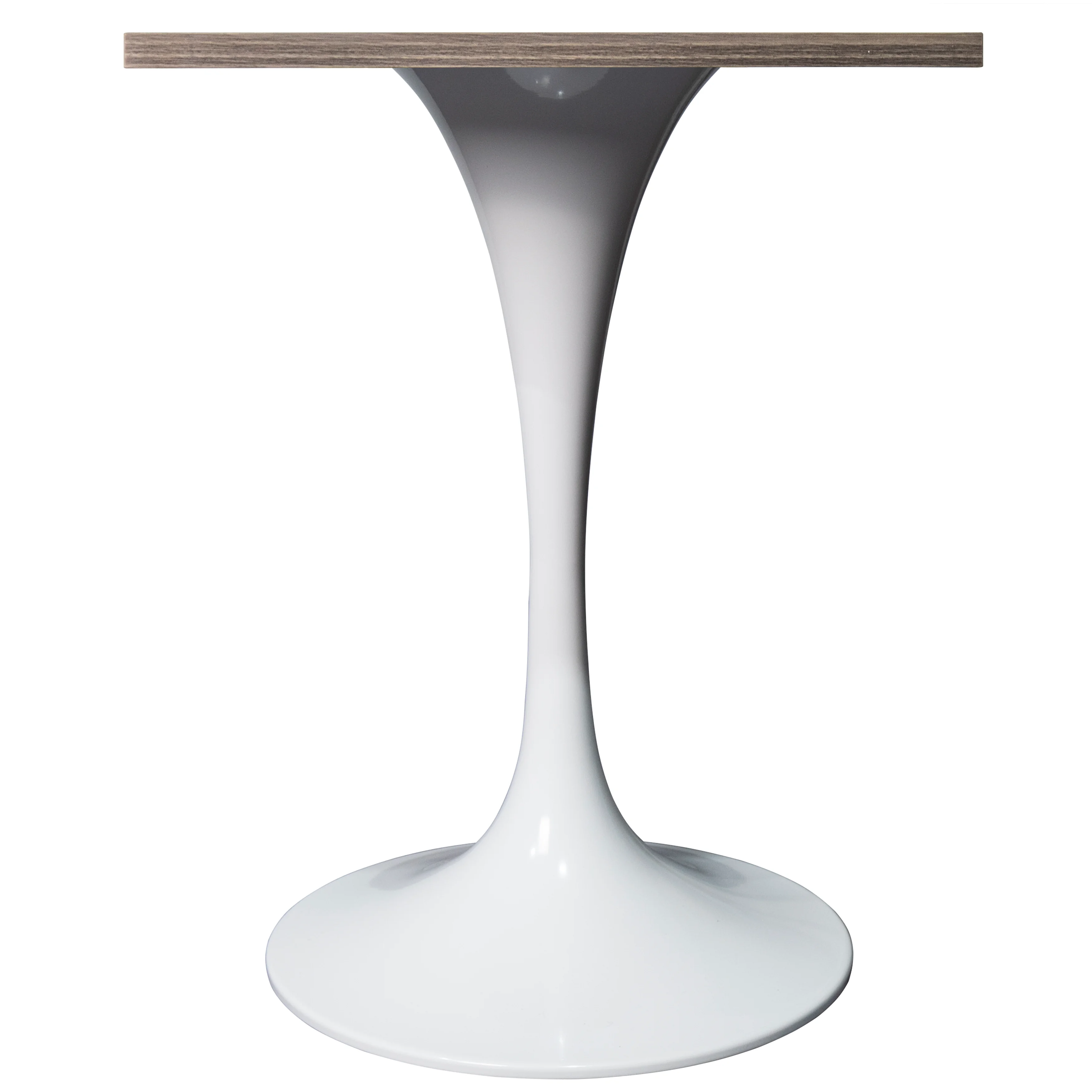 Verve Collection 24 Square Dining Table, White Base with Dark Maple MDF Top
