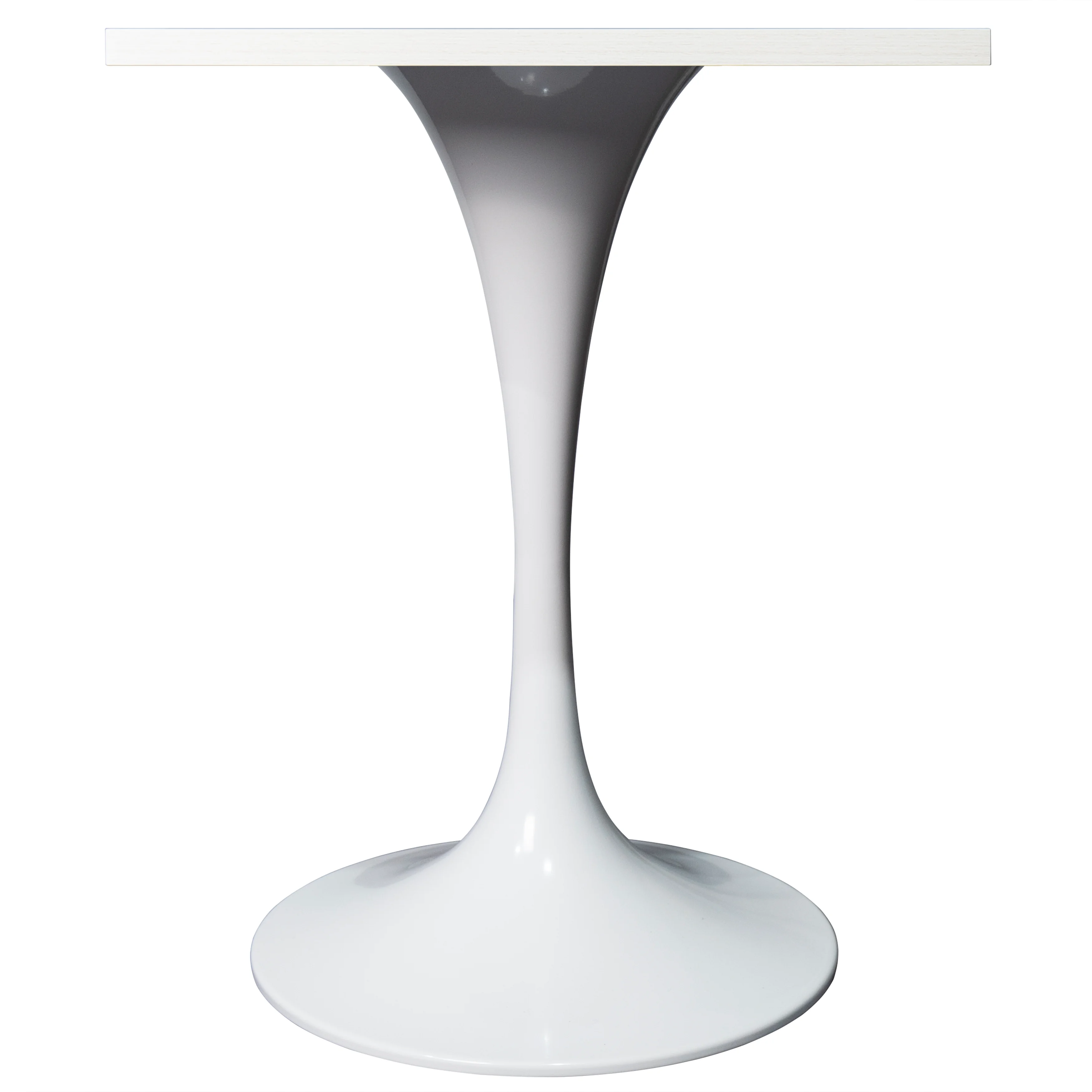 Verve Collection 24 Square Dining Table, White Base with Light Natural Wood MDF Top