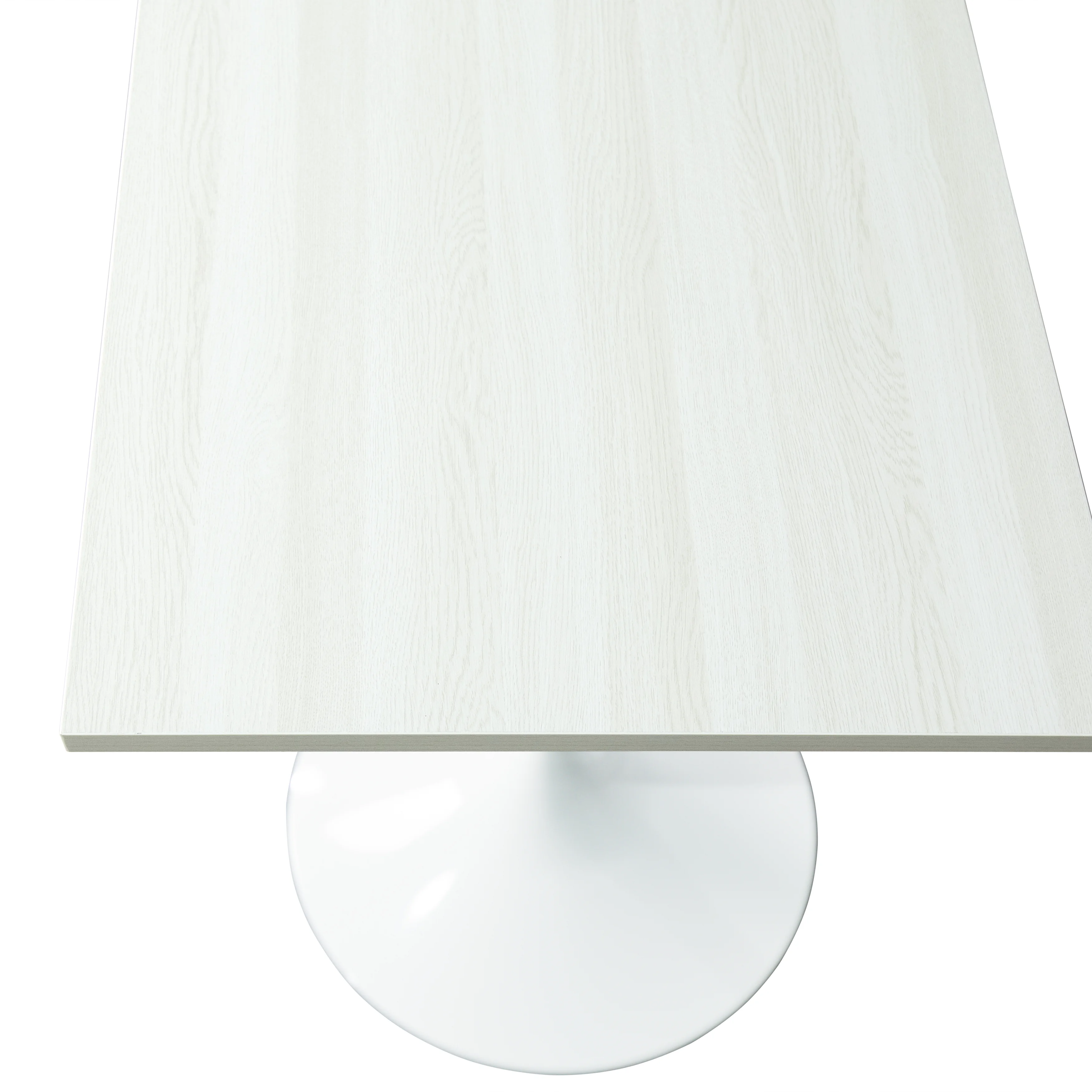 Verve Collection 24 Square Dining Table, White Base with Light Natural Wood MDF Top