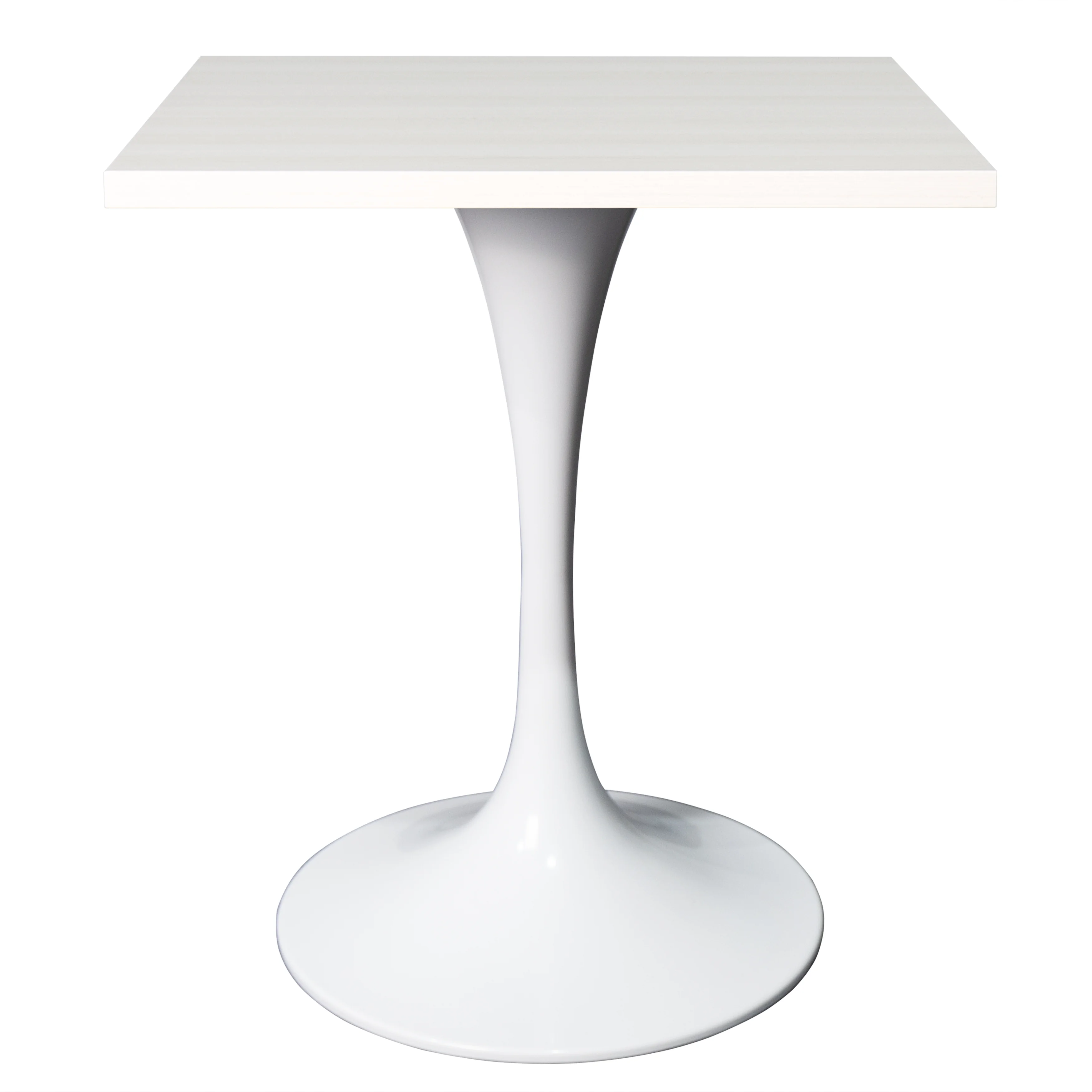 Verve Collection 24 Square Dining Table, White Base with Light Natural Wood MDF Top