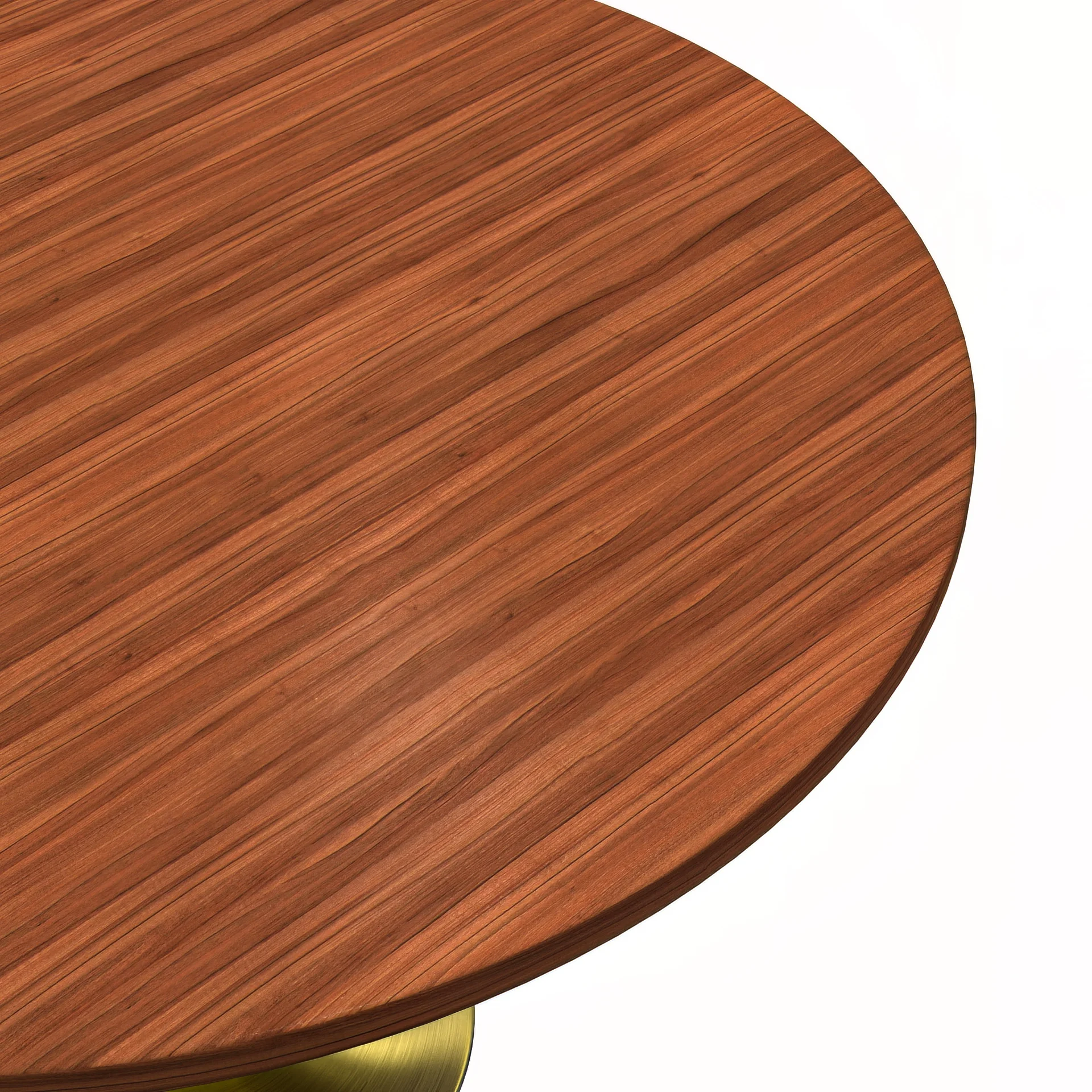 Verve Collection 48" Round Dining Table, Brushed Gold Base with Cognac Brown MDF Top