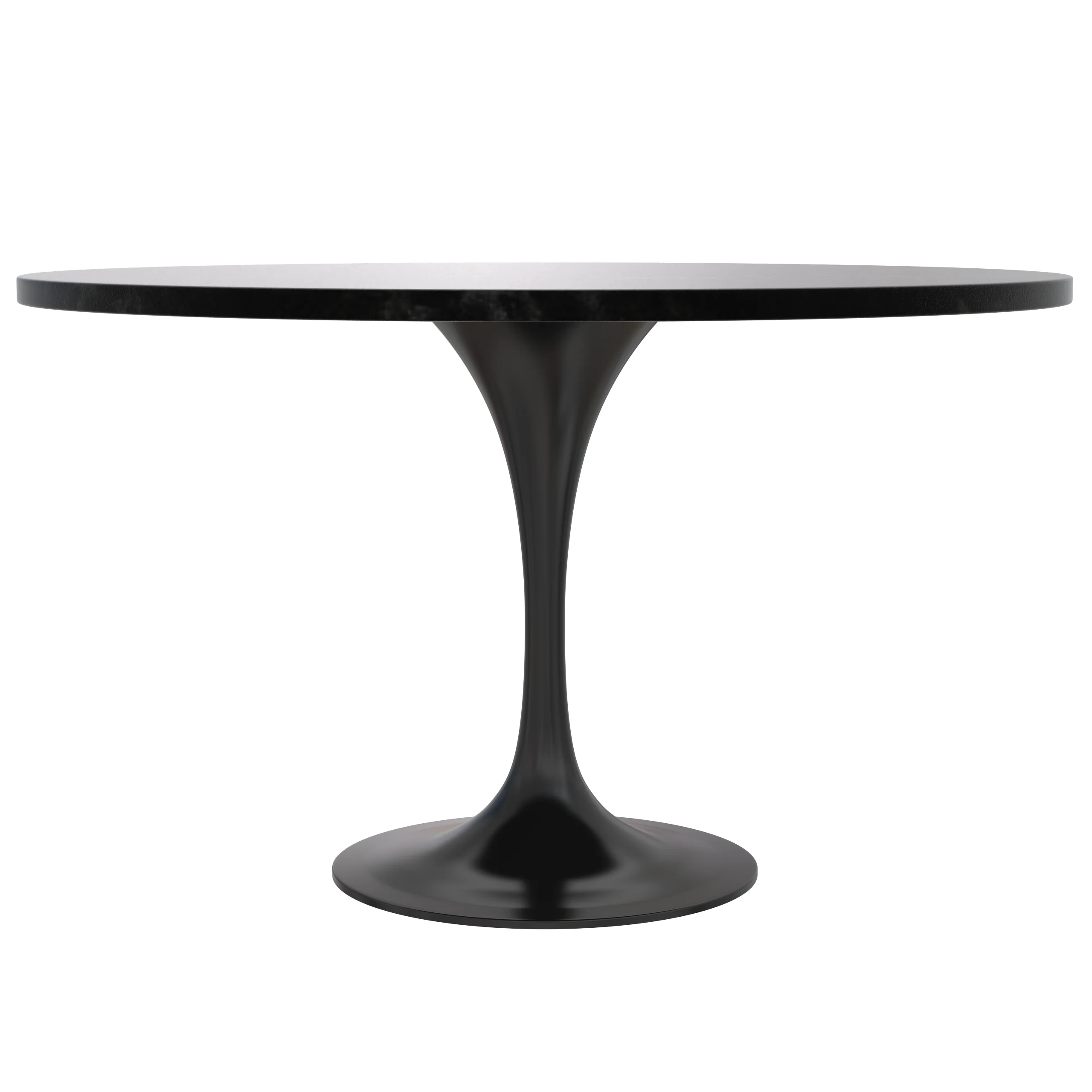 Verve Collection 48 Round Dining Table, Black Base with Black MDF Top