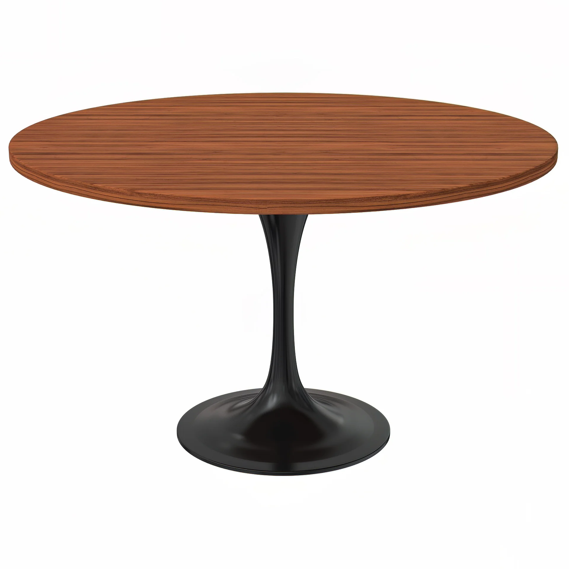 Verve Collection 48 Round Dining Table, Black Base with Cognac Brown MDF Top