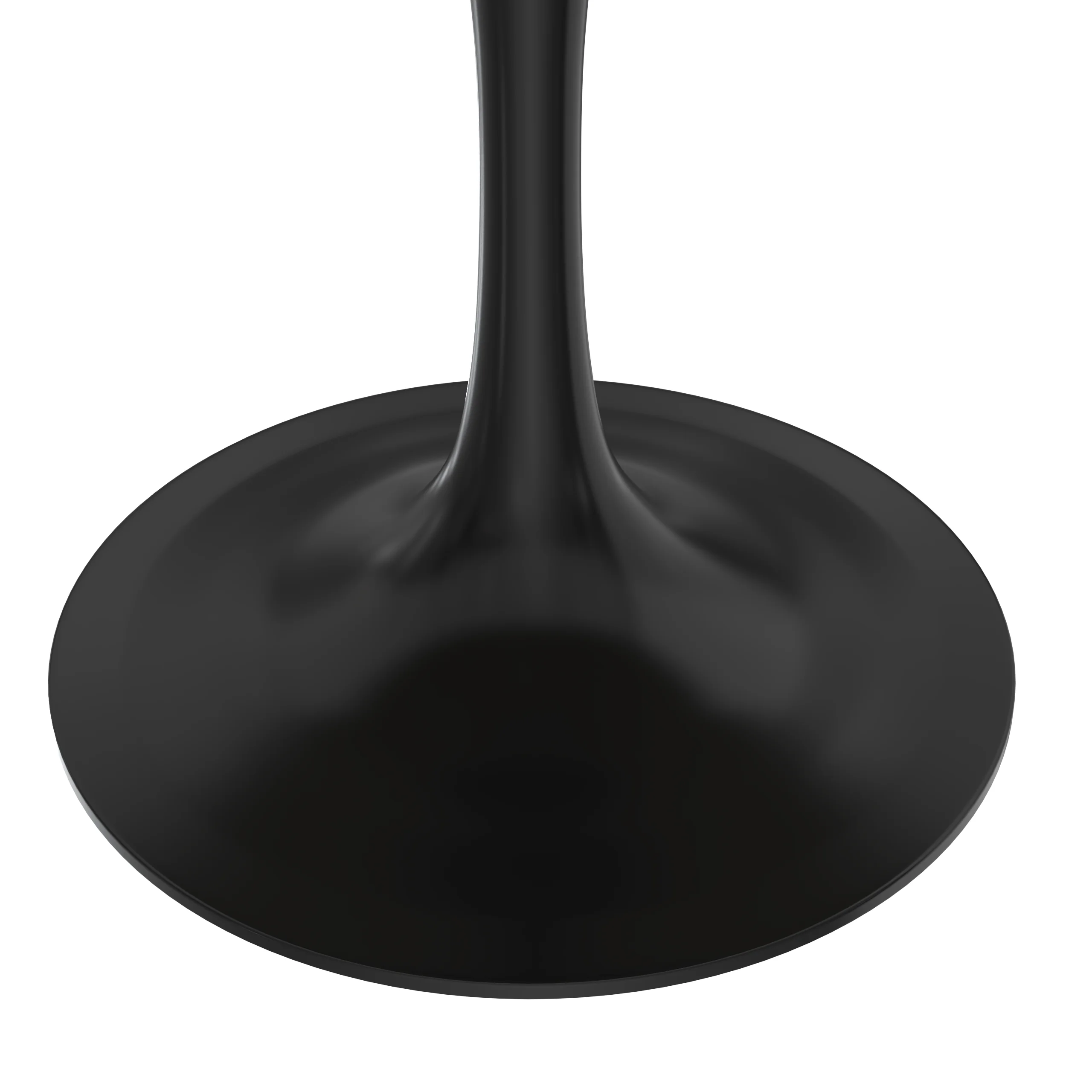 Verve Collection 48 Round Dining Table, Black Base with Dark Maple MDF Top