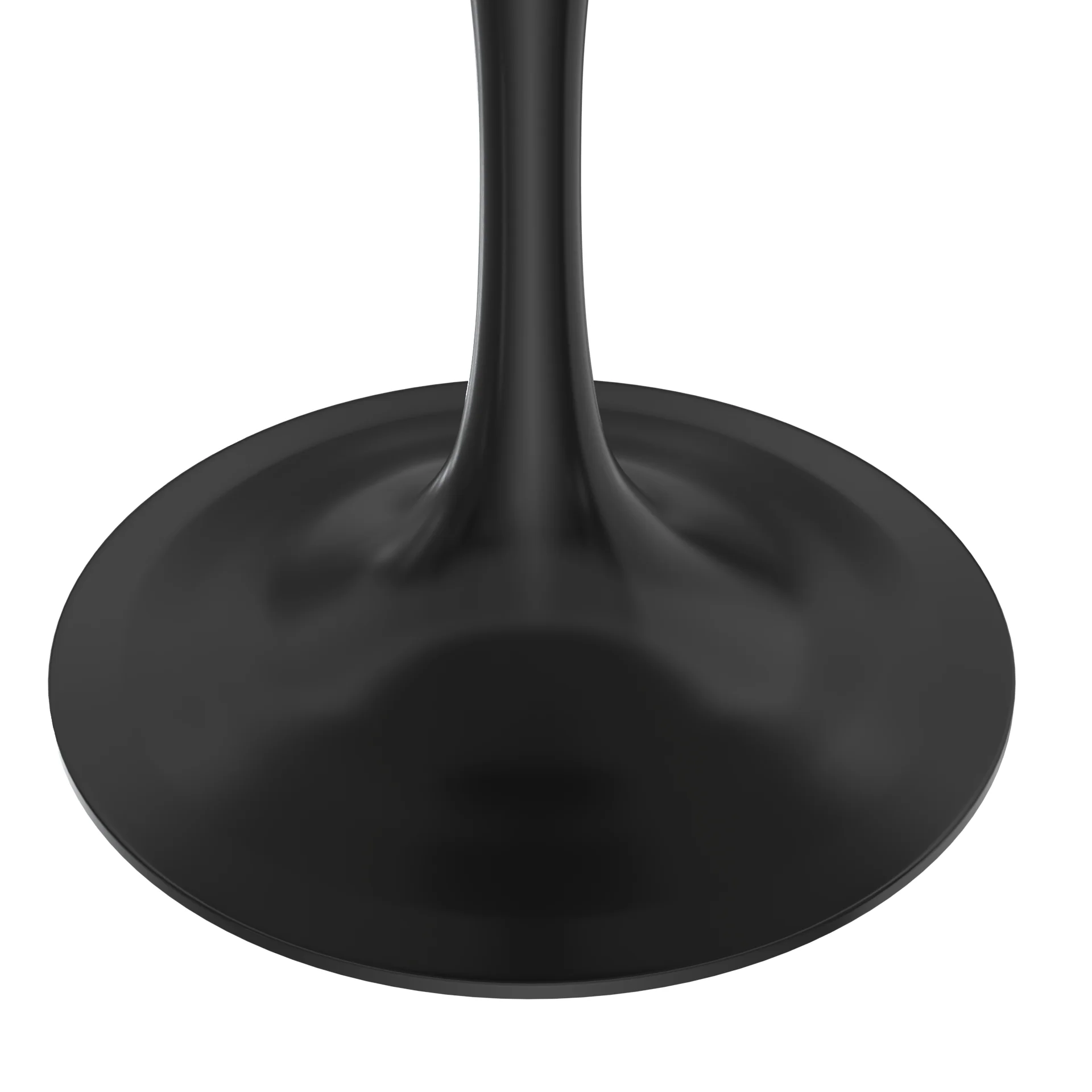 Verve Collection 48 Round Dining Table, Black Base with Sintered Stone White Top